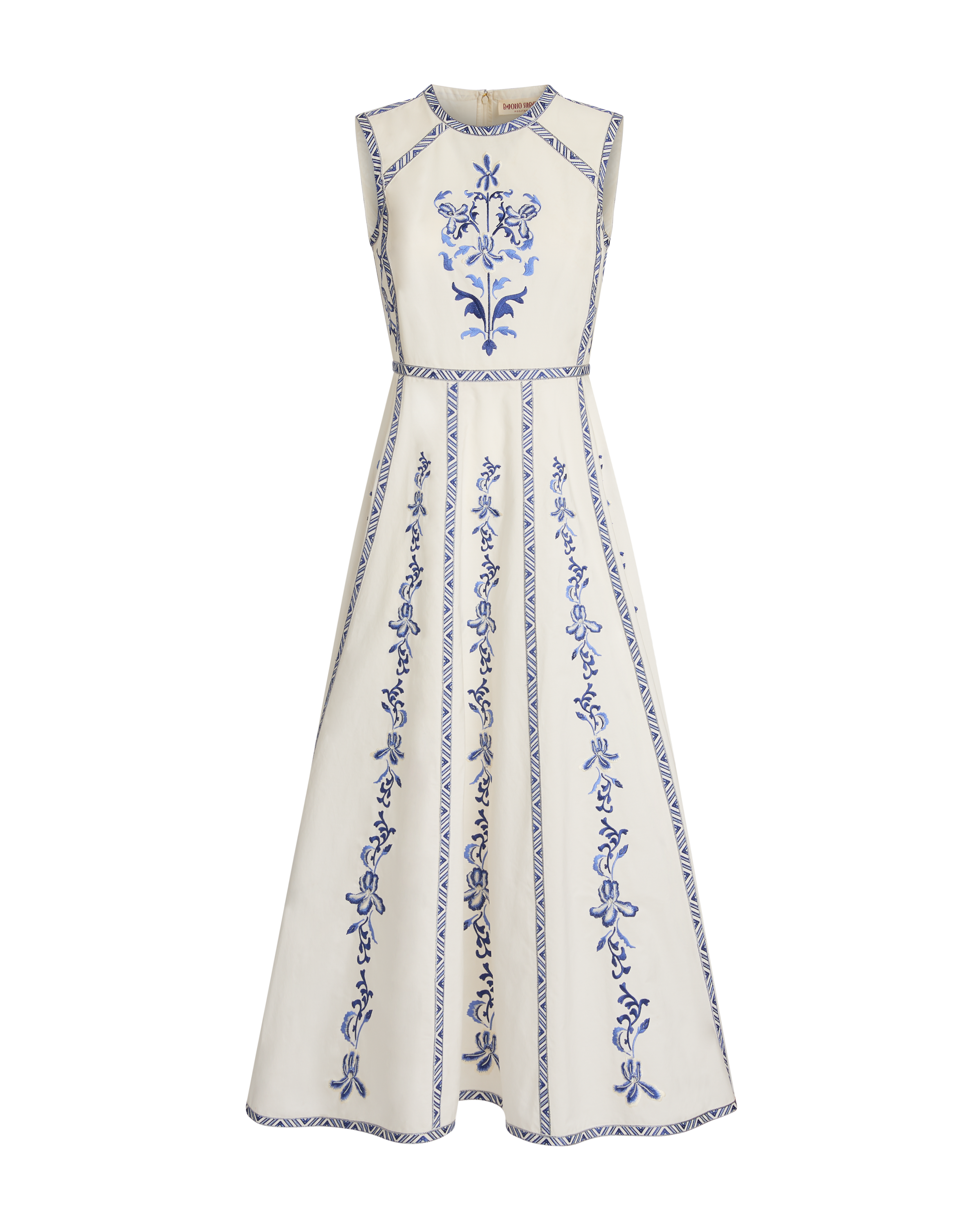 Clodette Dress with Iris Embroidery