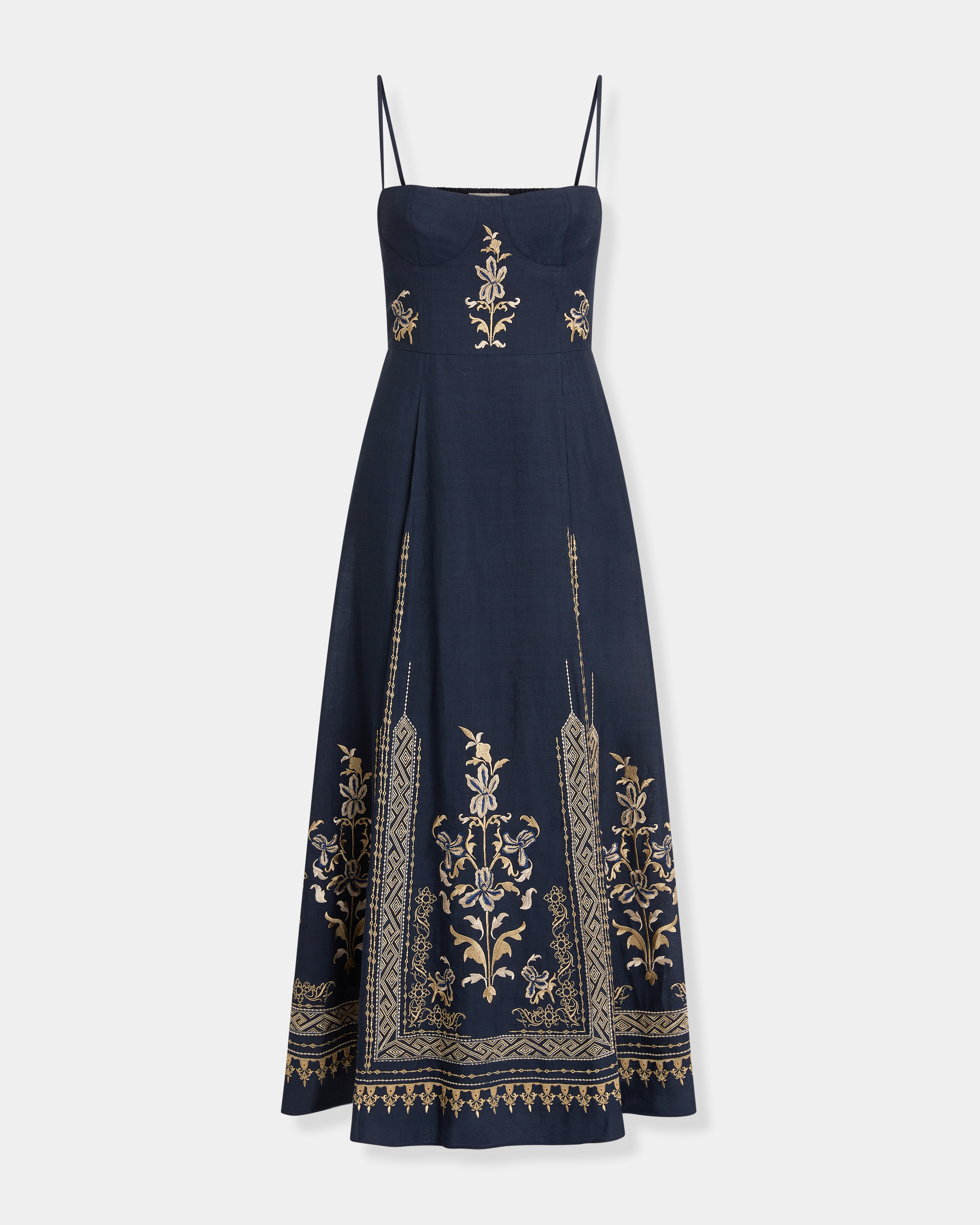 Valya Dress with Iris Embroidery