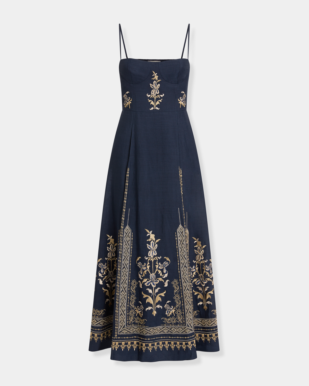 Valya Dress with Iris Embroidery