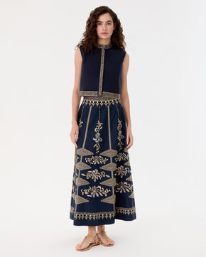 New Camille Skirt with Iris Embroidery