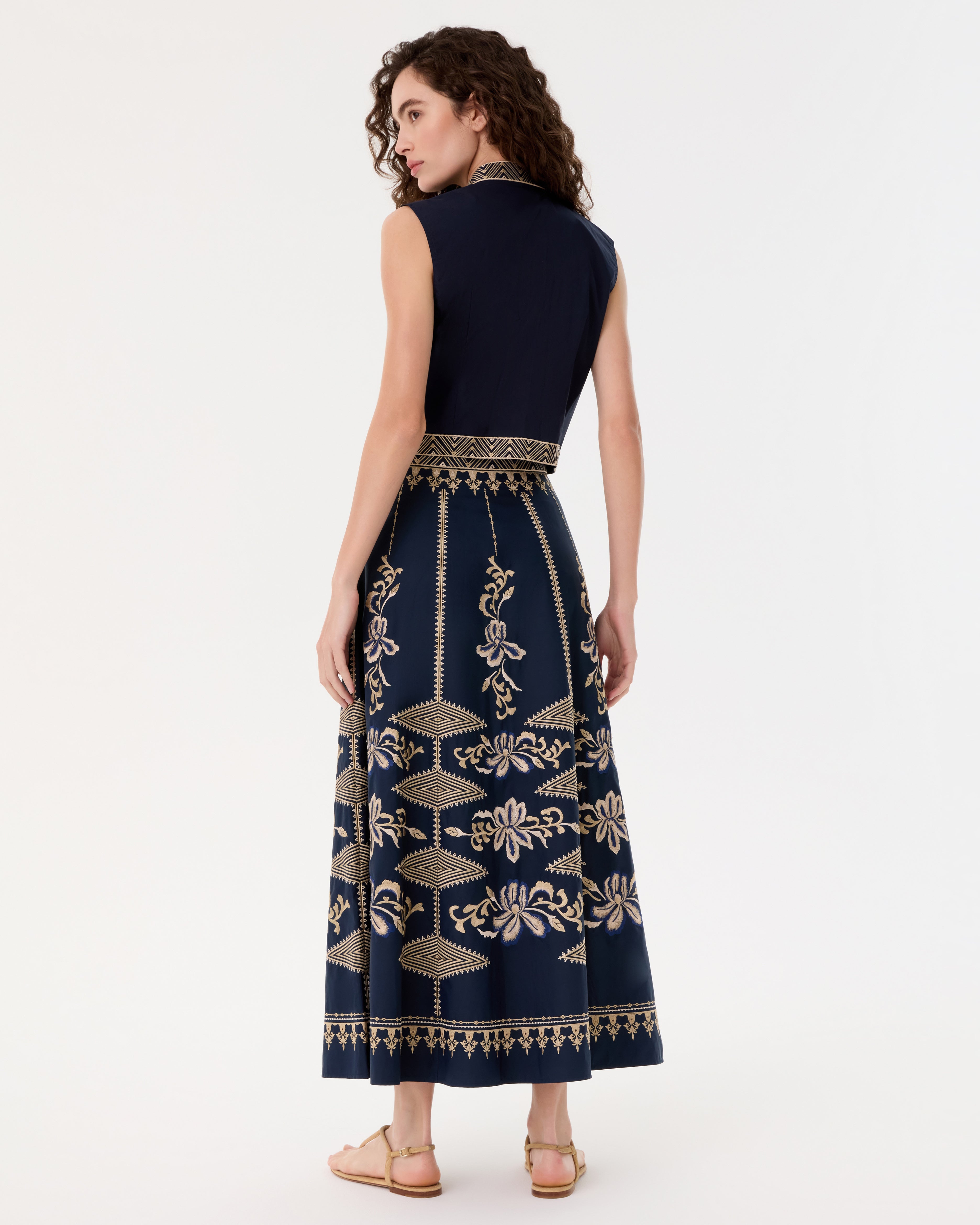 New Camille Skirt with Iris Embroidery