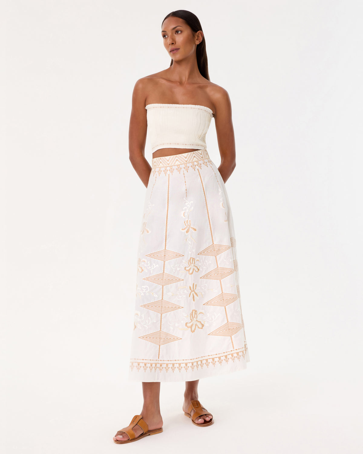 New Camille Skirt with Iris Embroidery