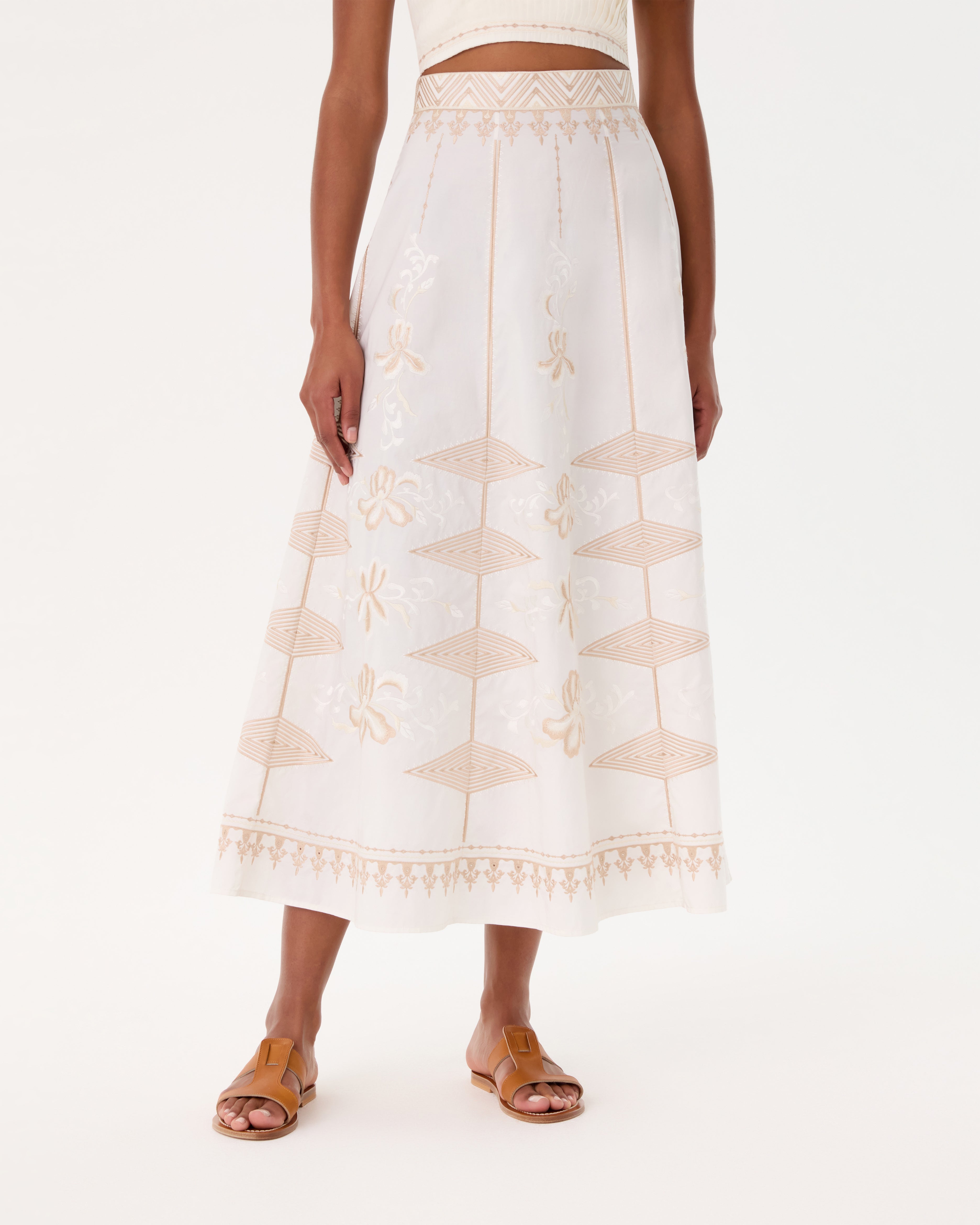 New Camille Skirt with Iris Embroidery