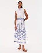 New Camille Skirt with Iris Embroidery