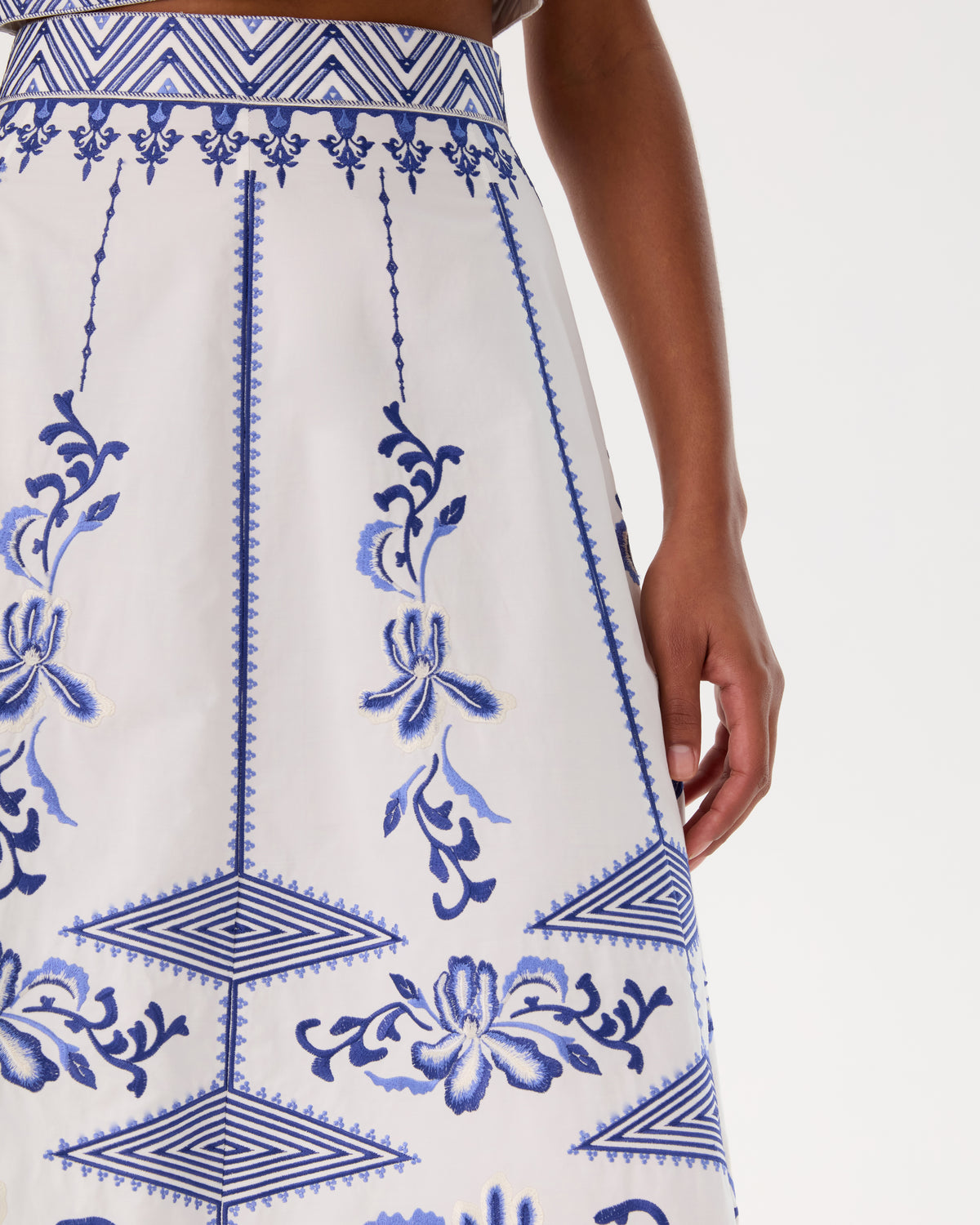 New Camille Skirt with Iris Embroidery