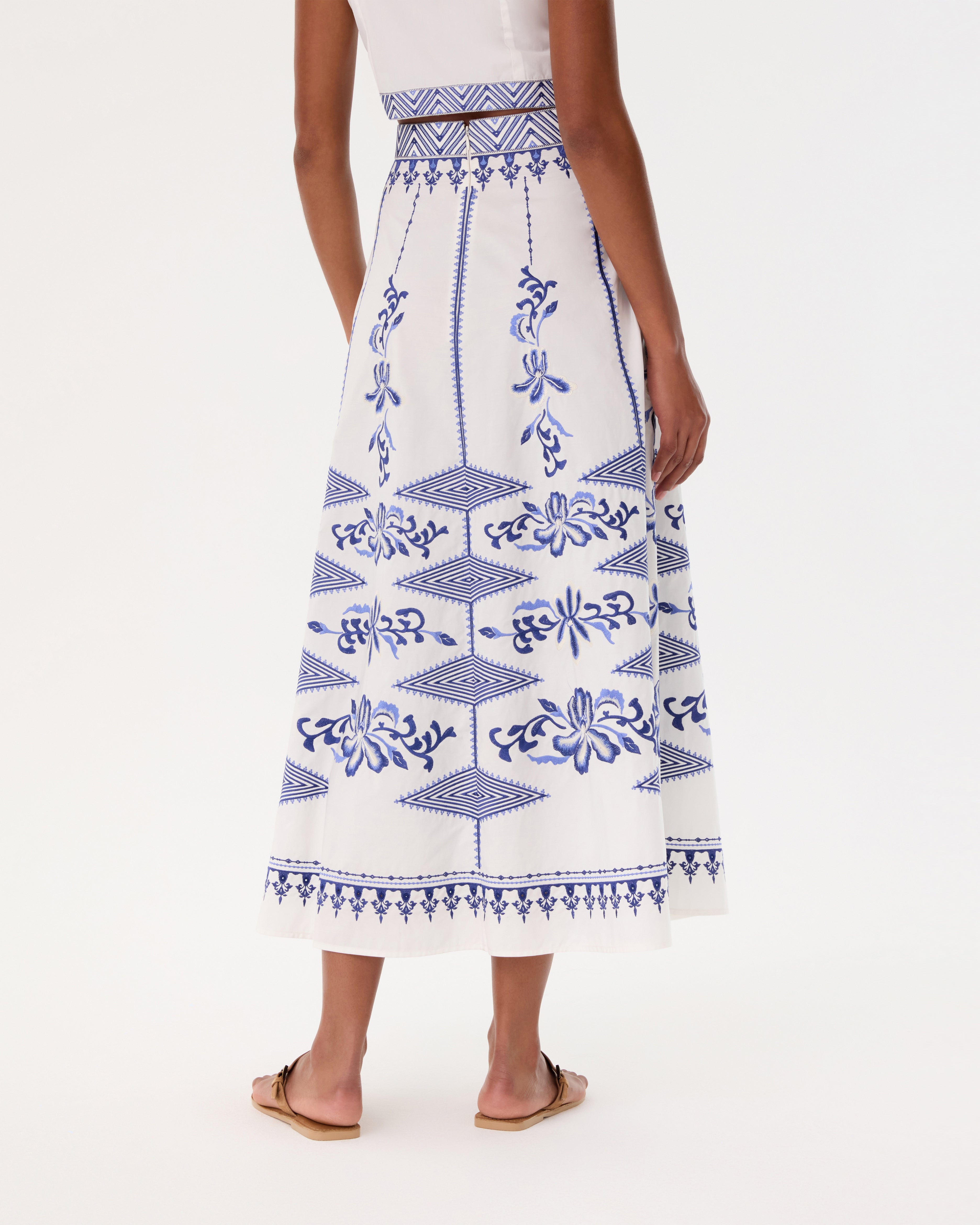 New Camille Skirt with Iris Embroidery
