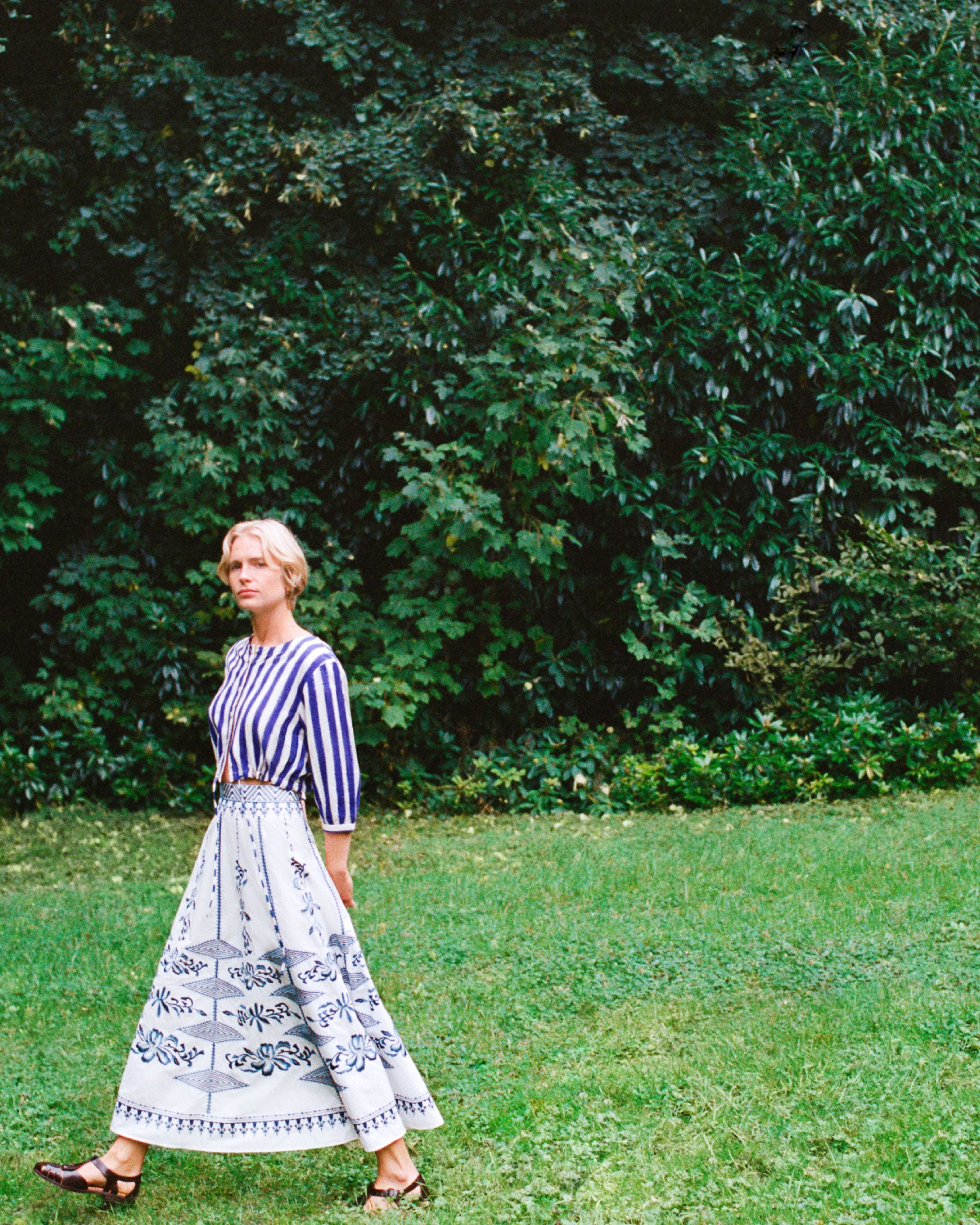 New Camille Skirt with Iris Embroidery