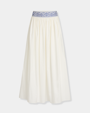 Ombretta Skirt with Iris Embroidery