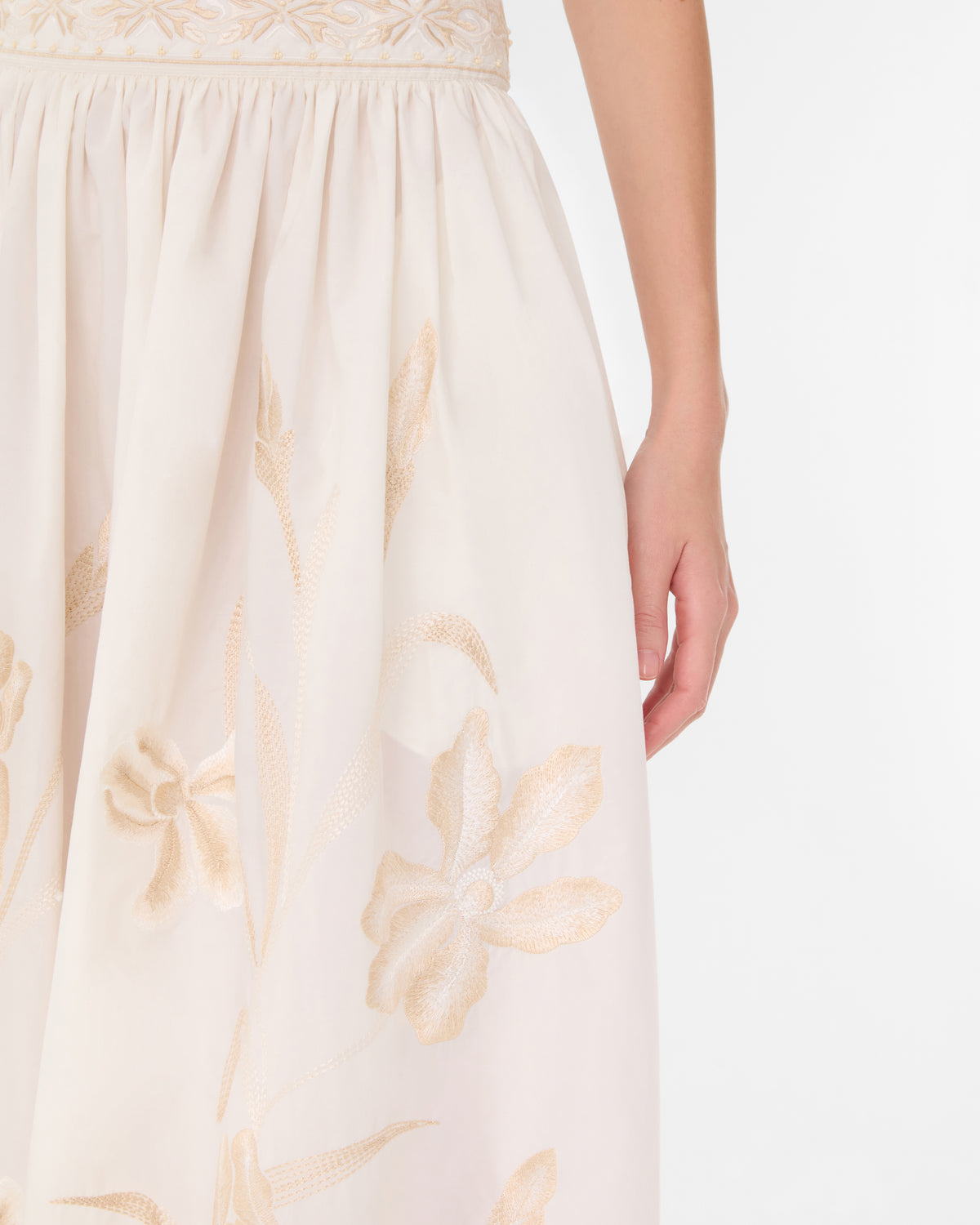 Ombretta Skirt with Iris Embroidery