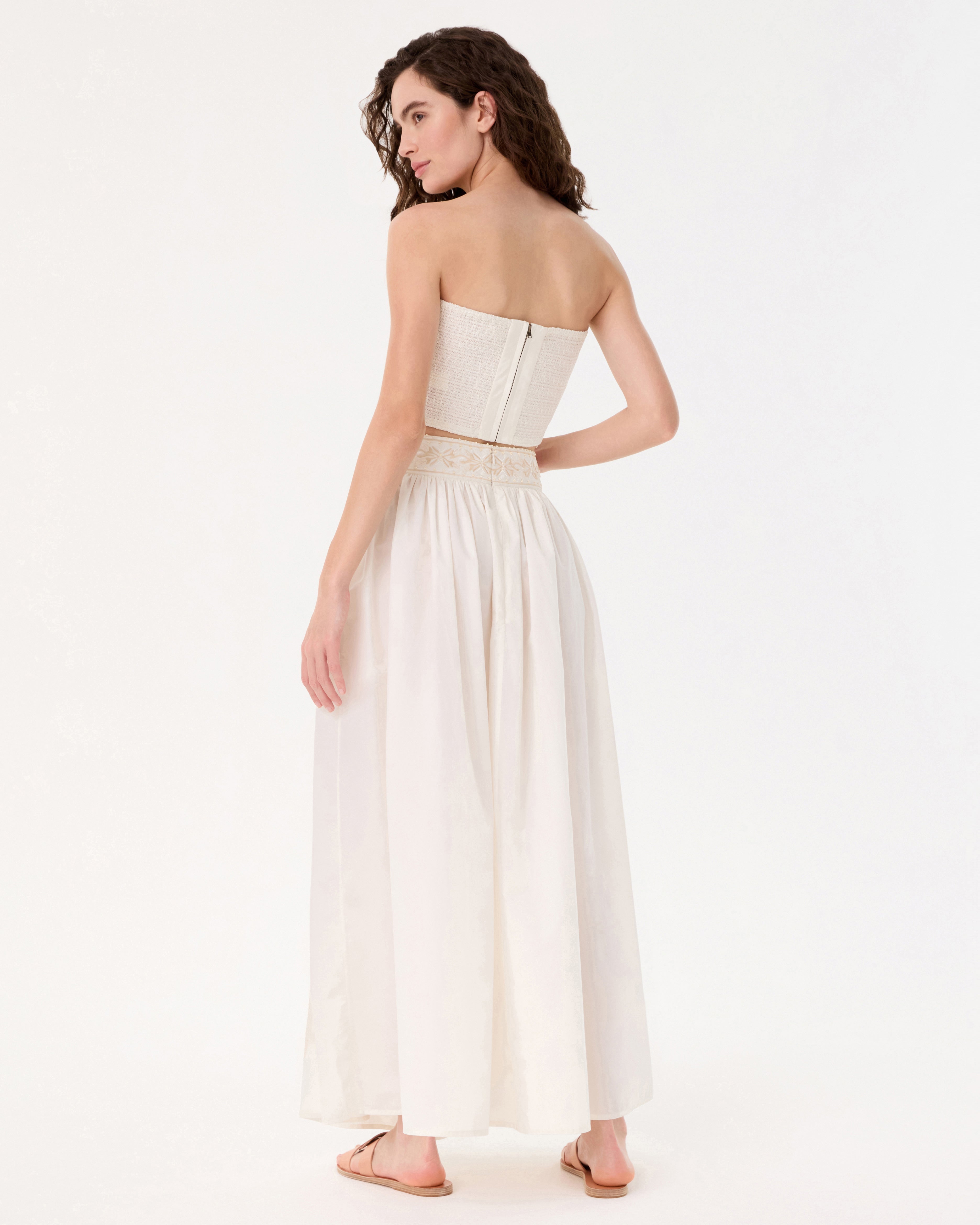 Ombretta Skirt with Iris Embroidery