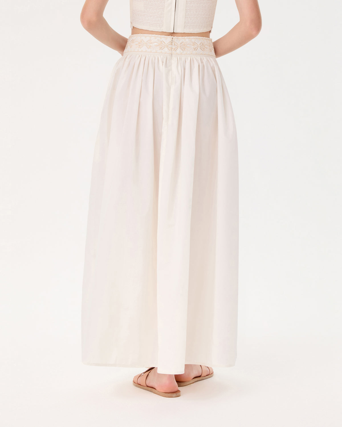 Ombretta Skirt with Iris Embroidery