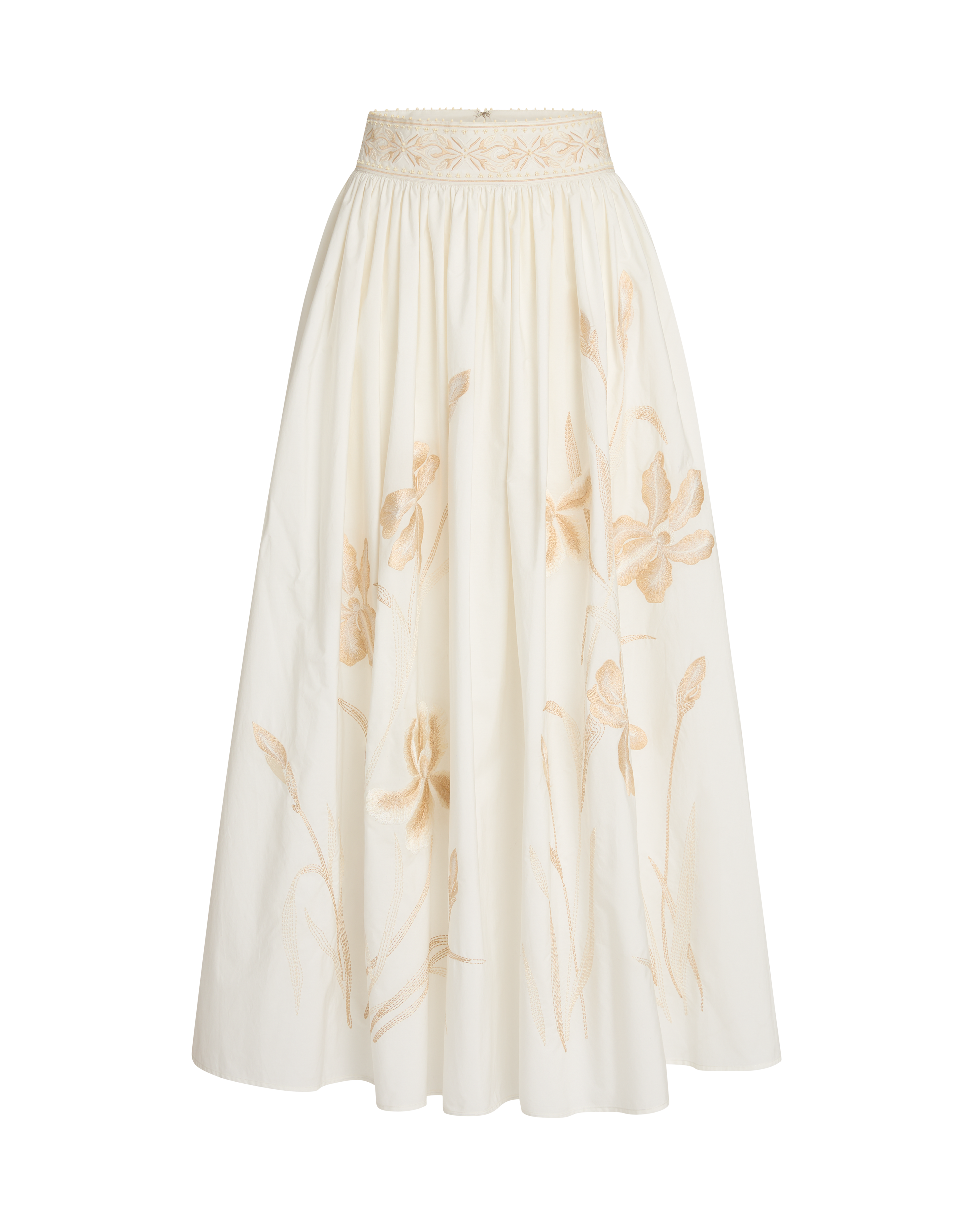 Ombretta Skirt with Iris Embroidery