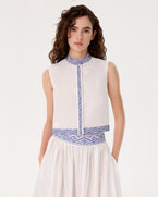 Andorra Top with Iris Embroidery