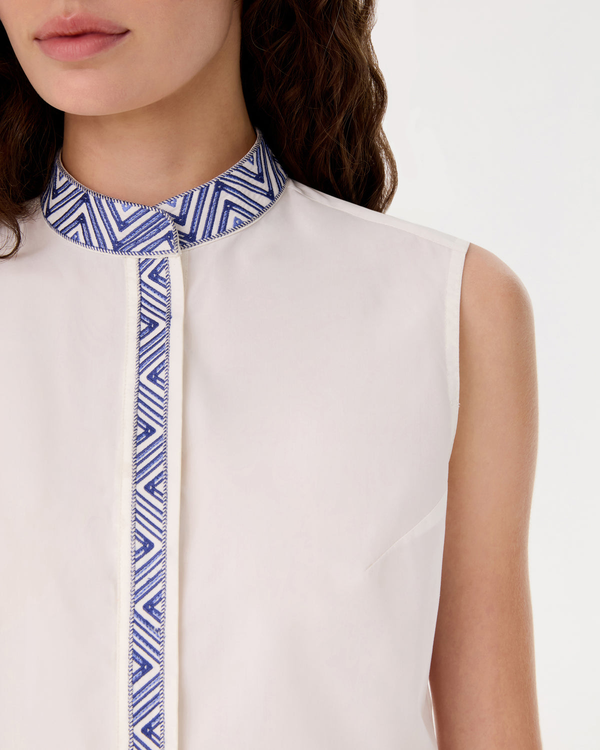 Andorra Top with Iris Embroidery