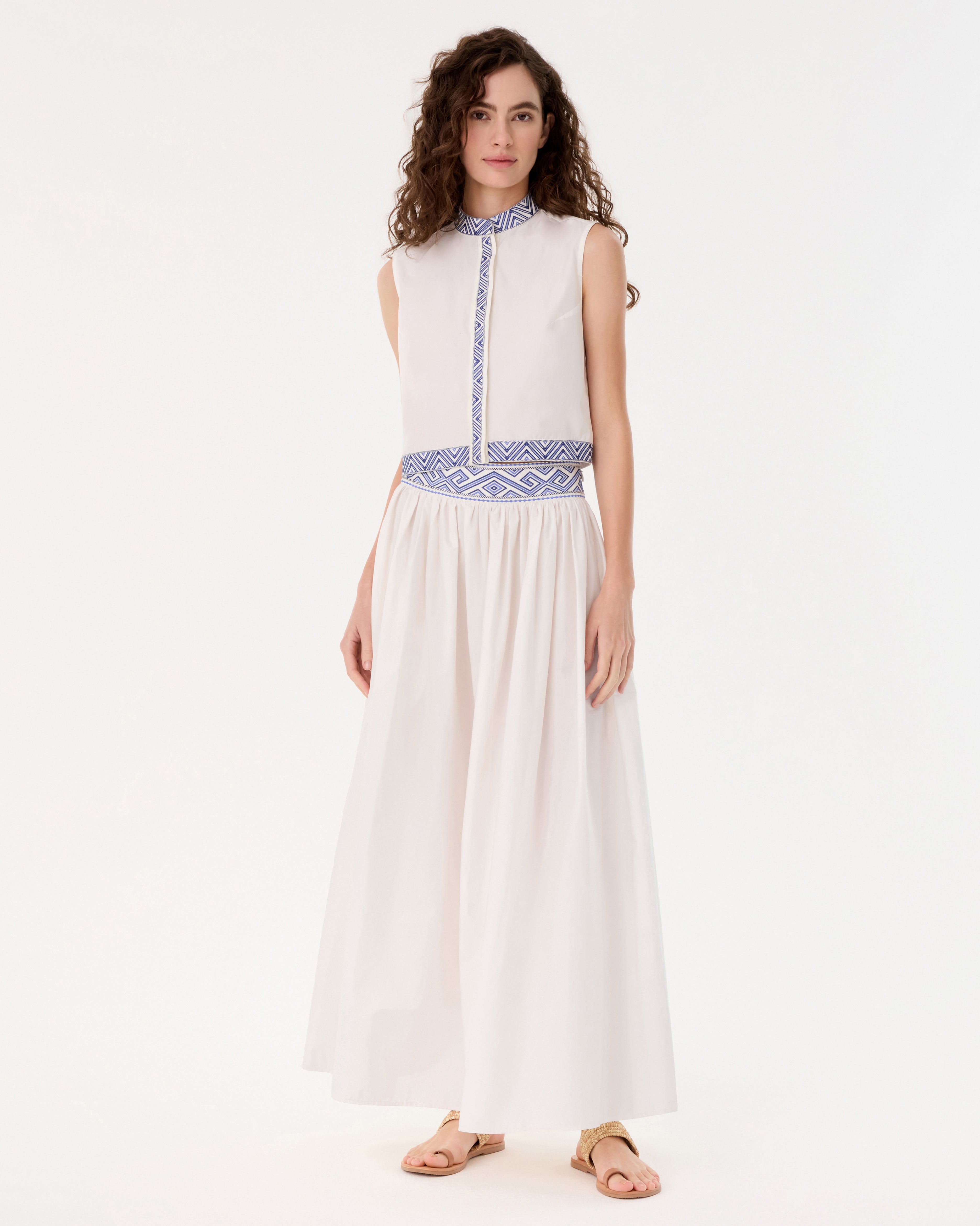 Andorra Top  with Iris Embroidery