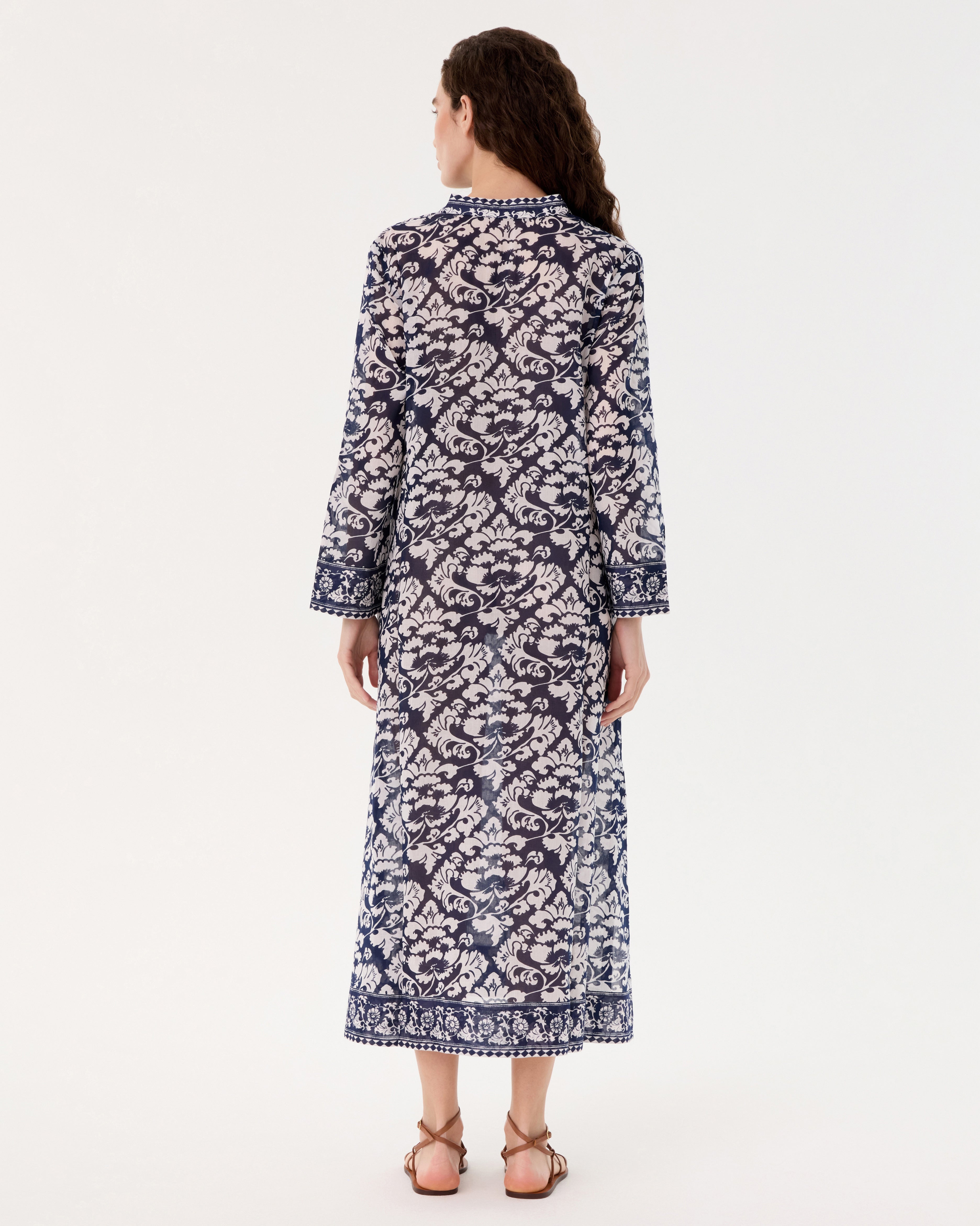 Giada Caftan in Lotus Flower Print