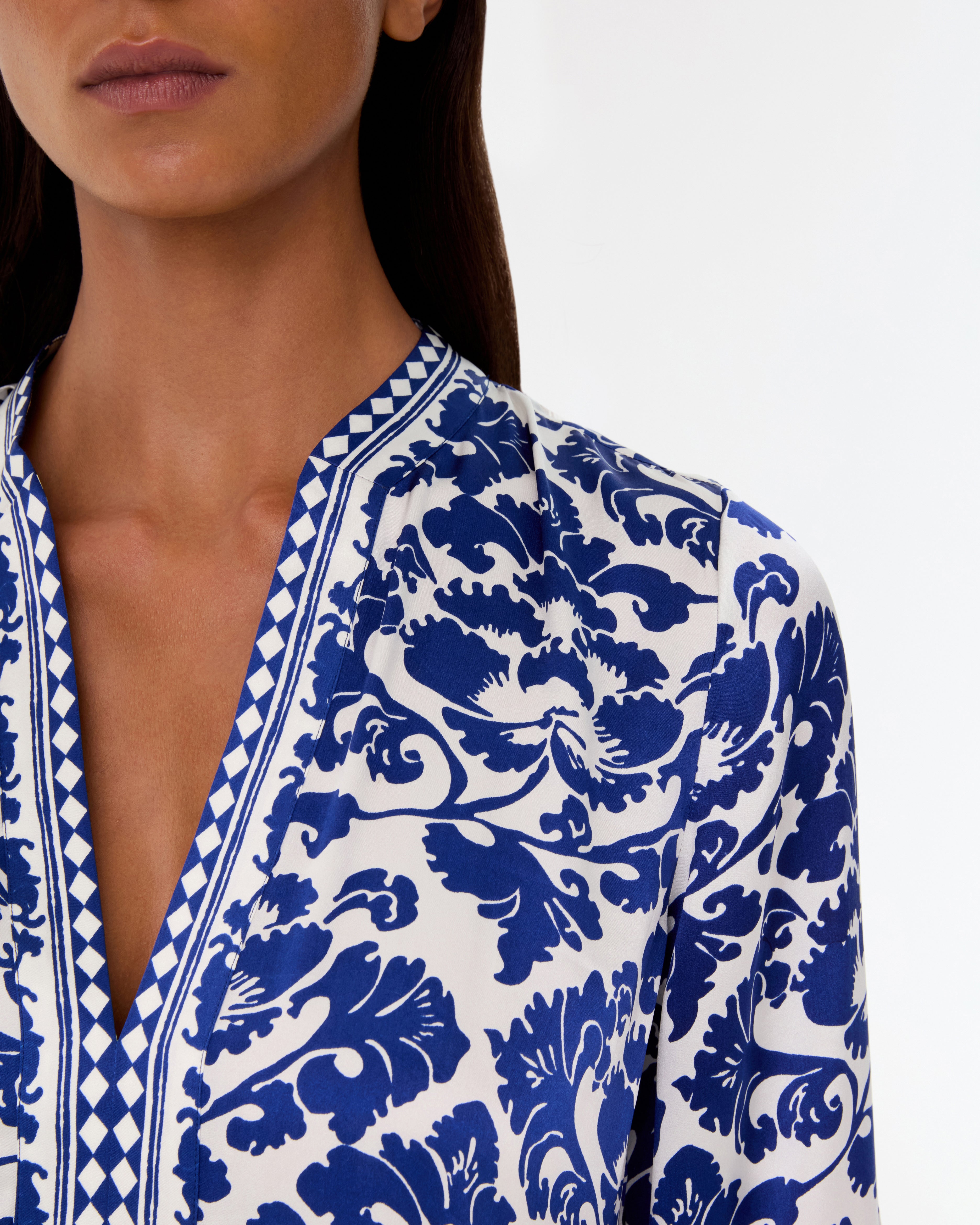Jenna Caftan in Lotus Flower Print