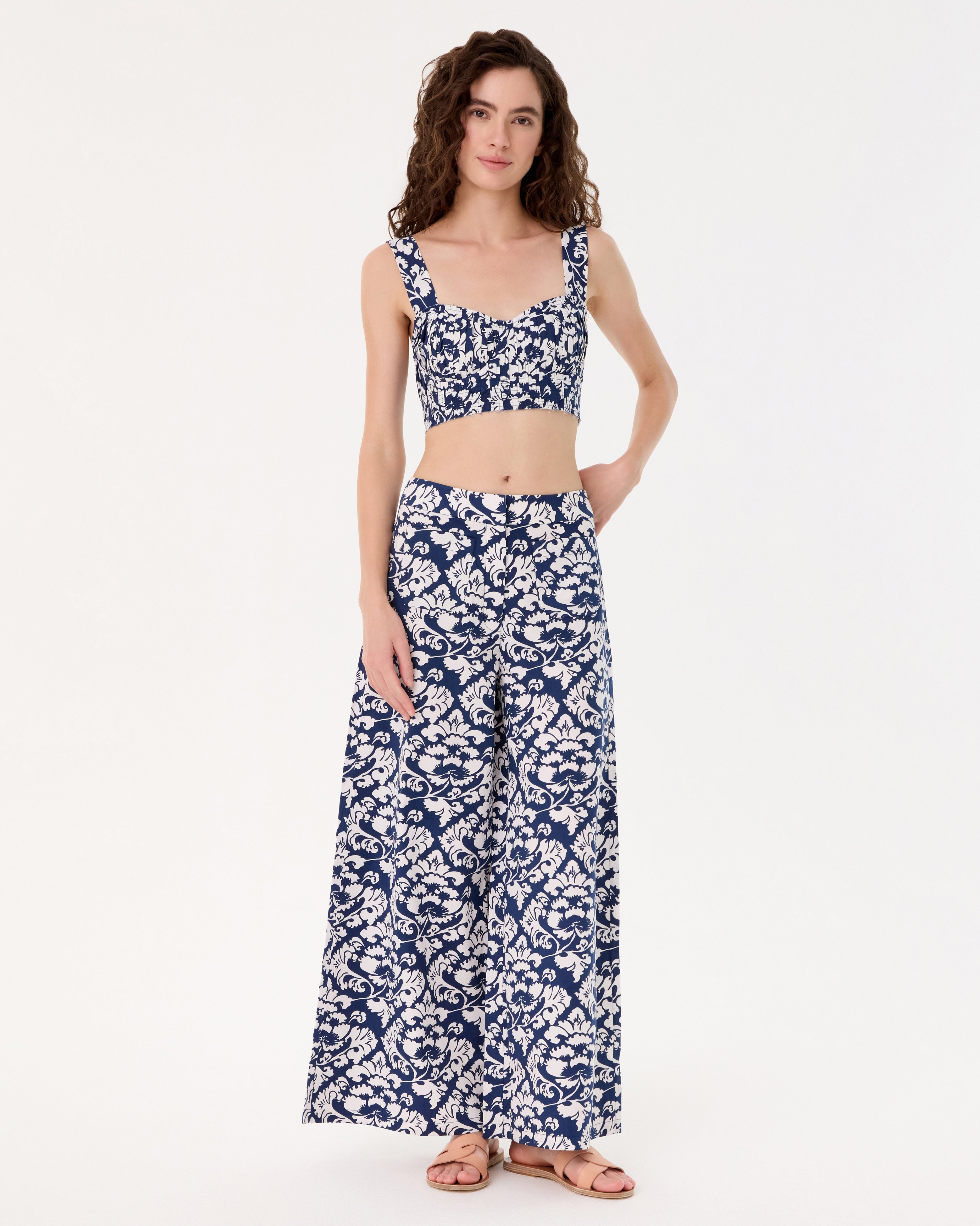 Adele Trousers in Lotus Flower Print