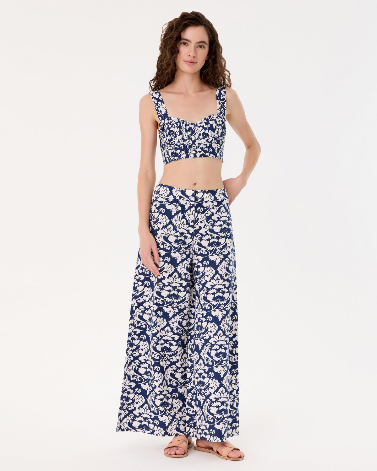 Adele Trousers in Lotus Flower Print
