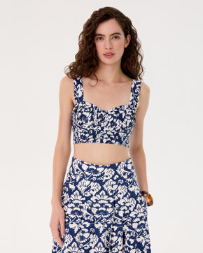 Dalia Top in Lotus Flower Print