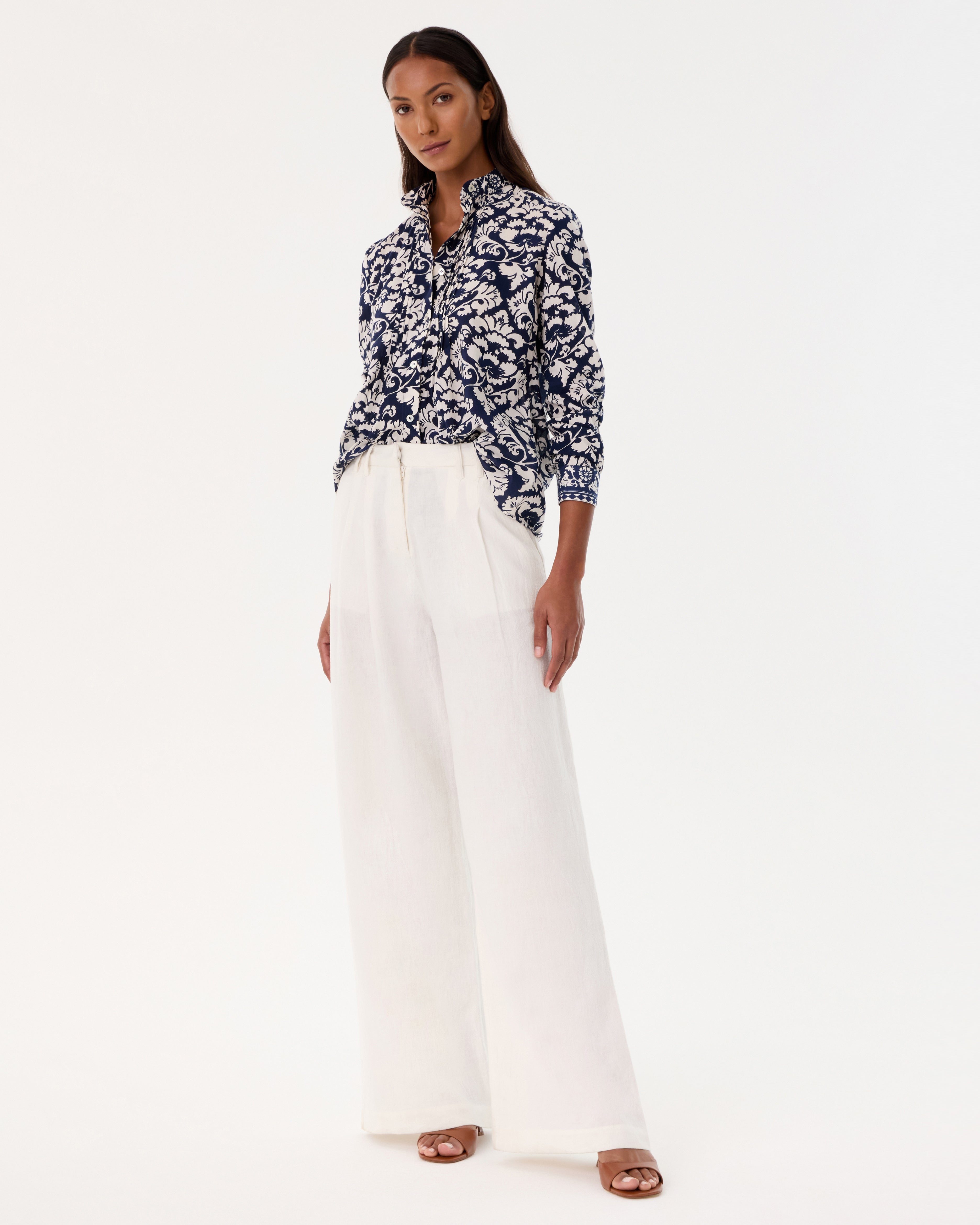 Chiara Shirt in Lotus Flower Print