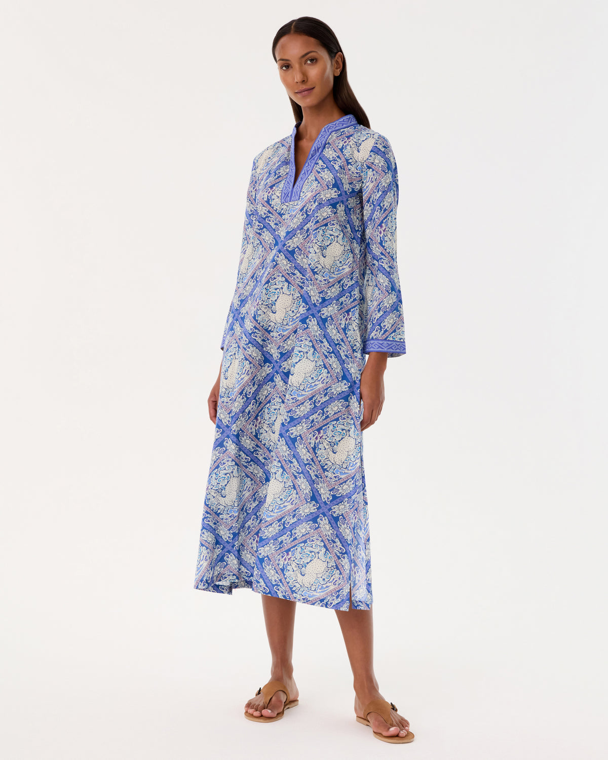 Giada Caftan in Meadow Print