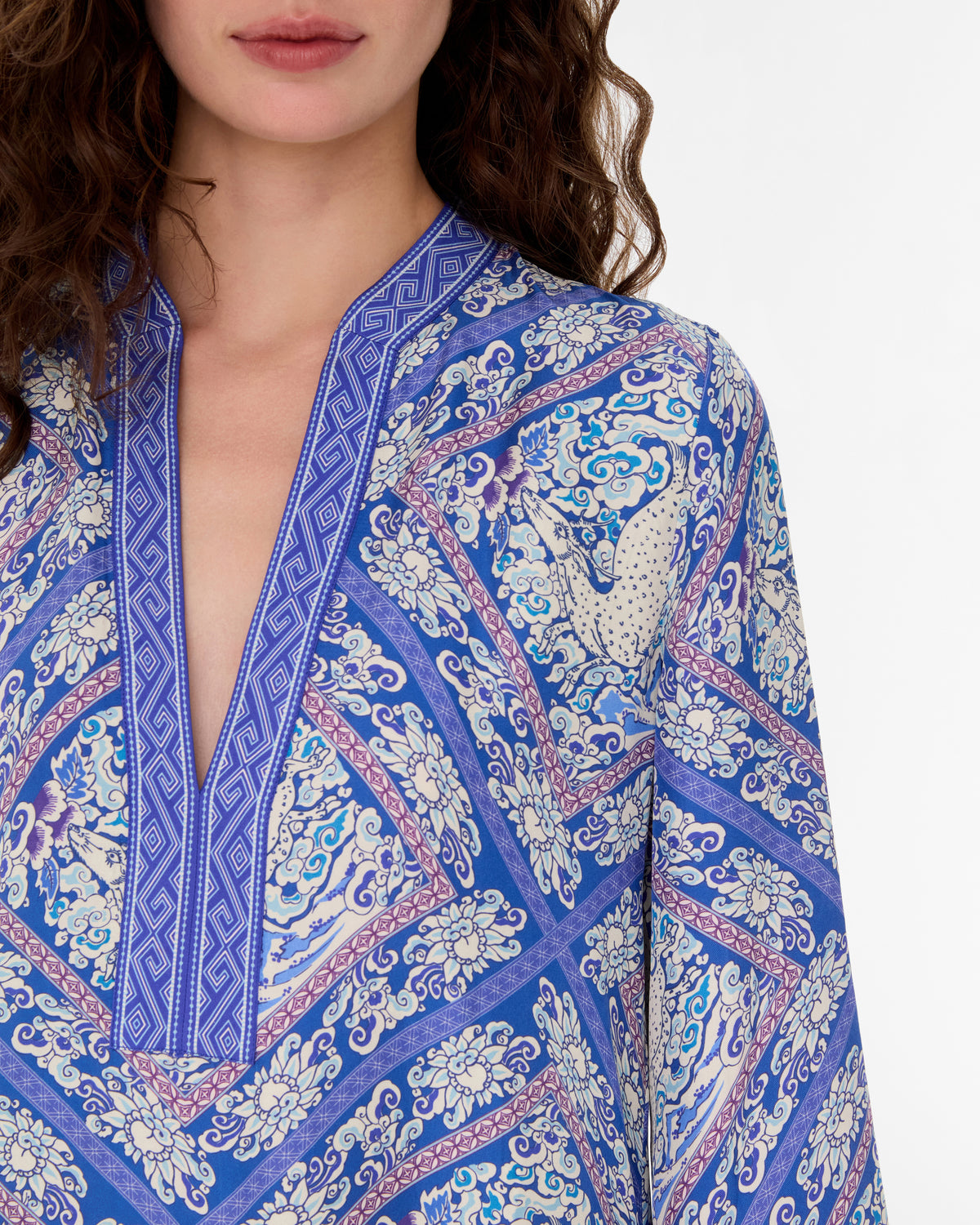 Jenna Caftan in Meadow Print