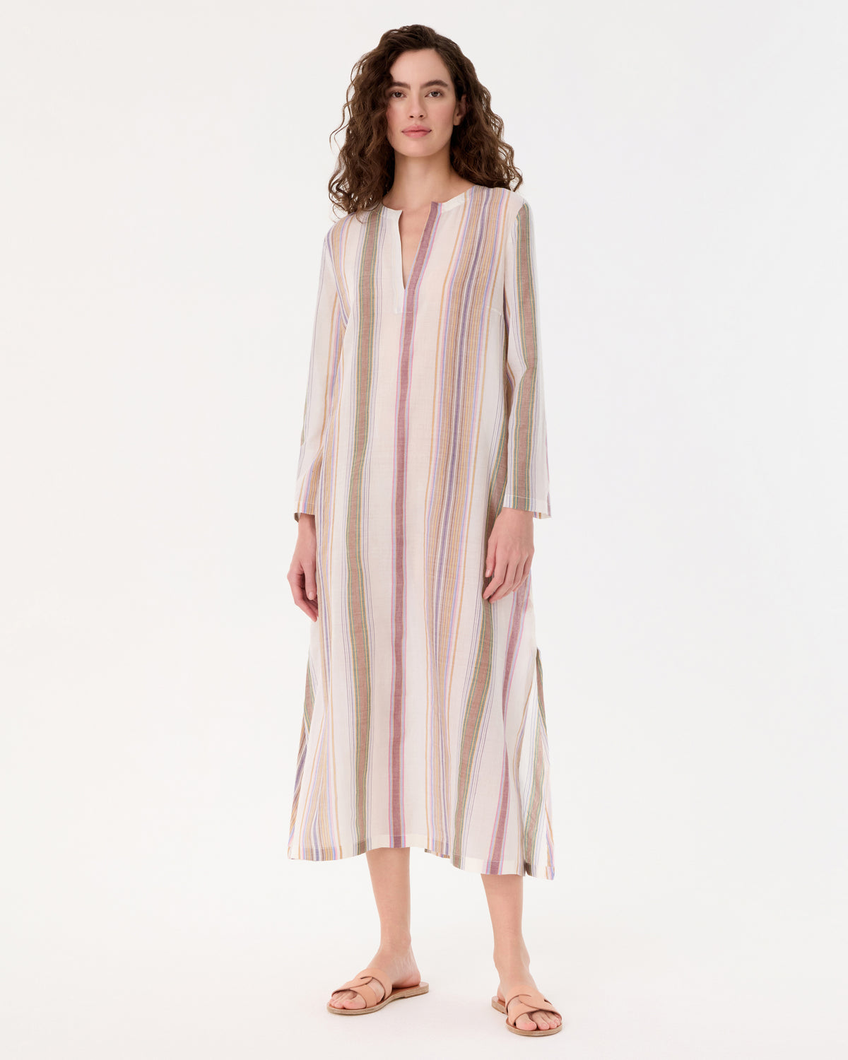 Giada Caftan in Ping Pong Stripes