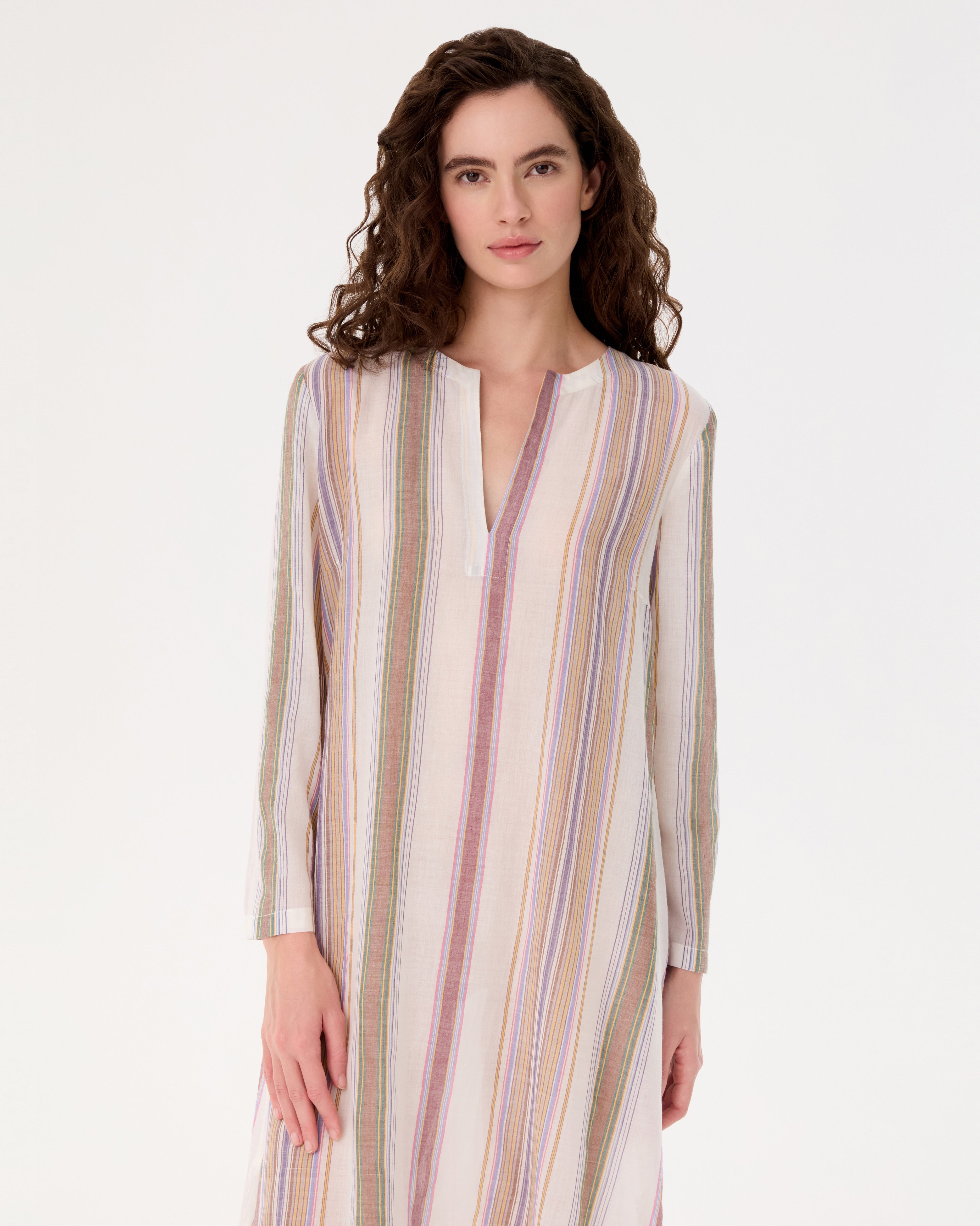 Giada Caftan in Ping Pong Stripes