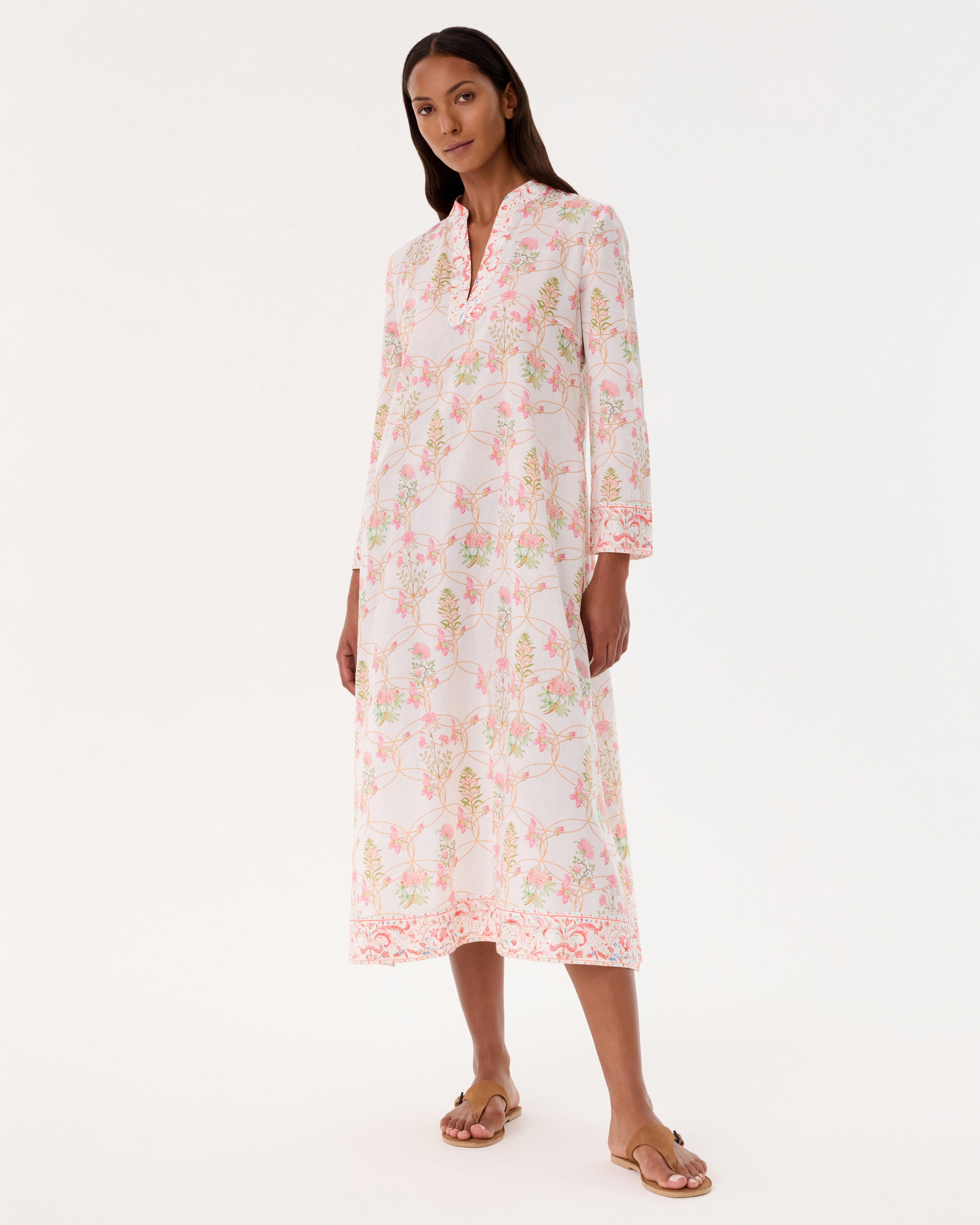 Giada Caftan in Rose Garden Print
