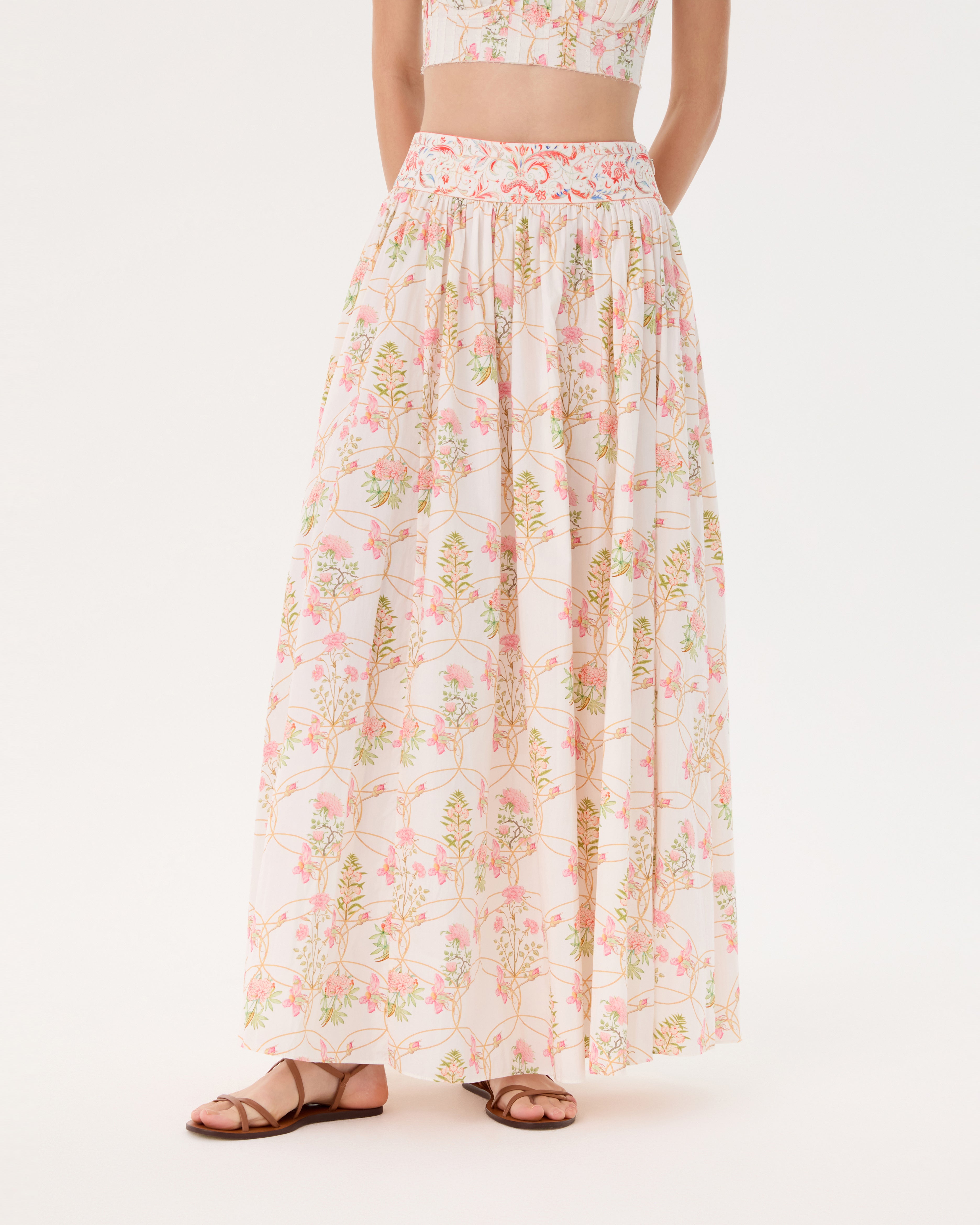 Ombretta Skirt in Rose Garden Print