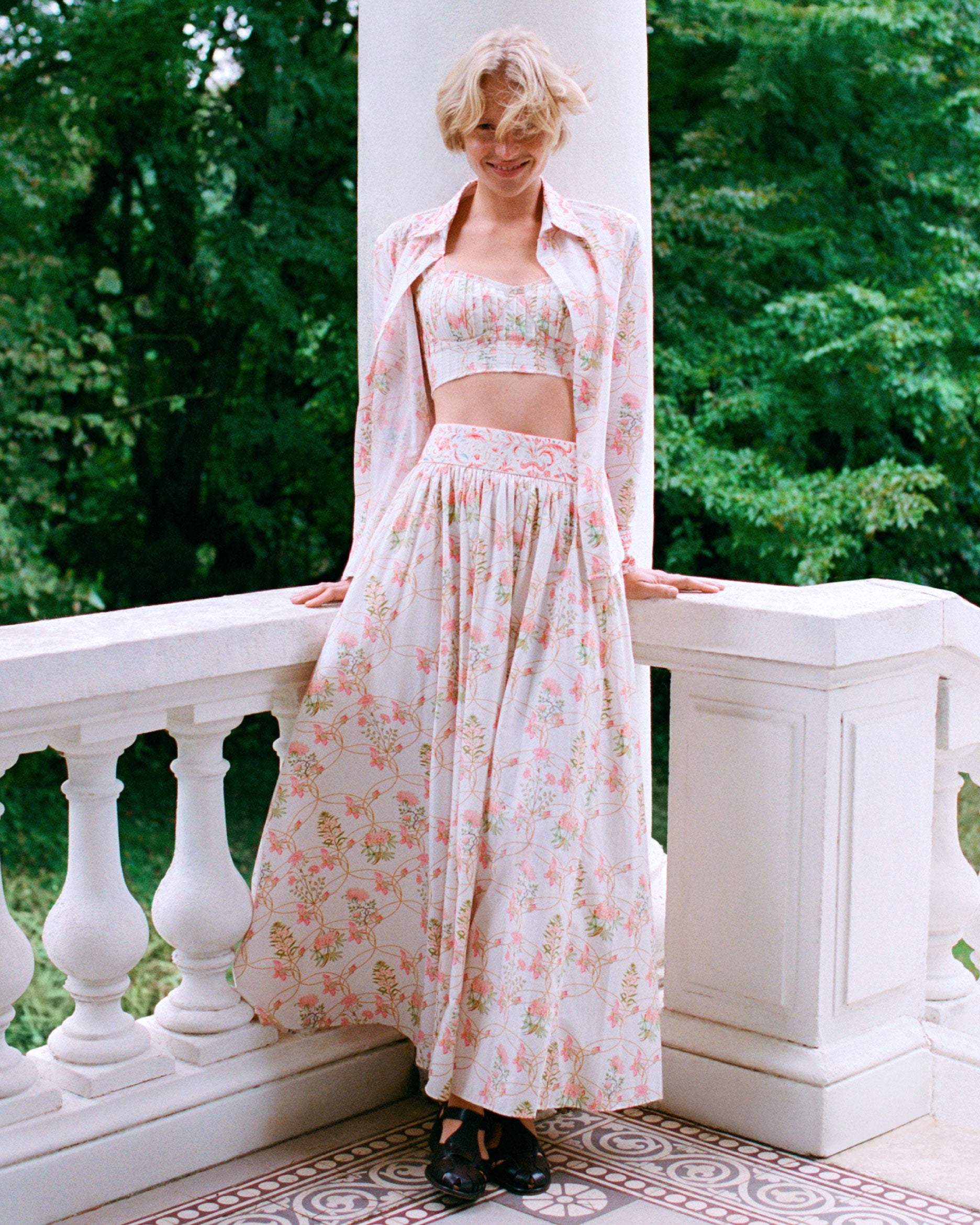 Ombretta Skirt in Rose Garden Print