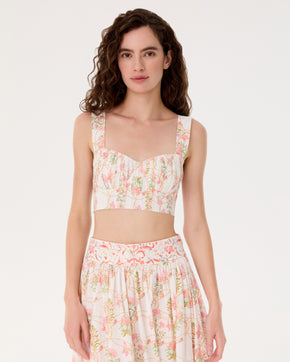 Dalia Top in Rose Garden Print