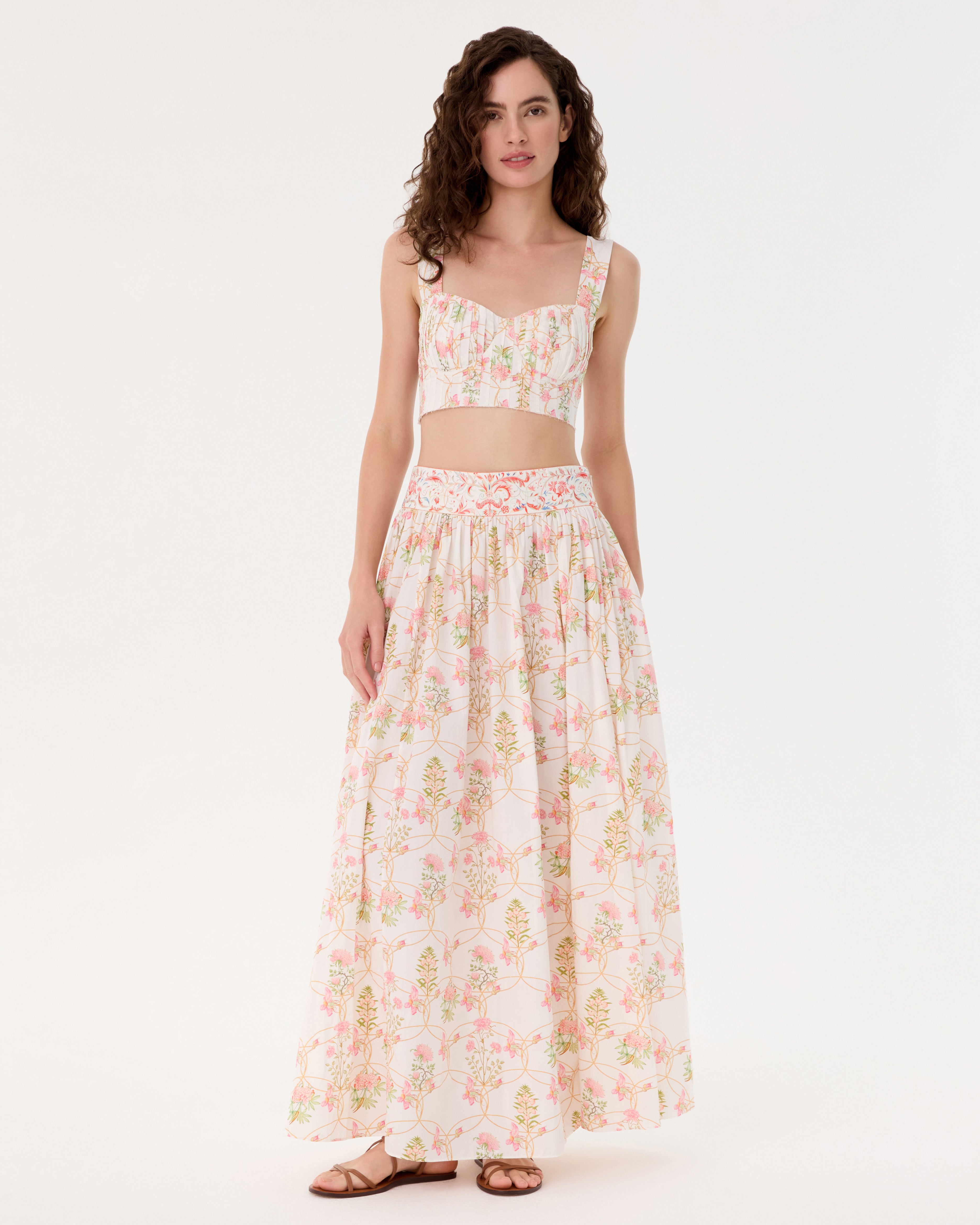 Dalia Top in Rose Garden Print