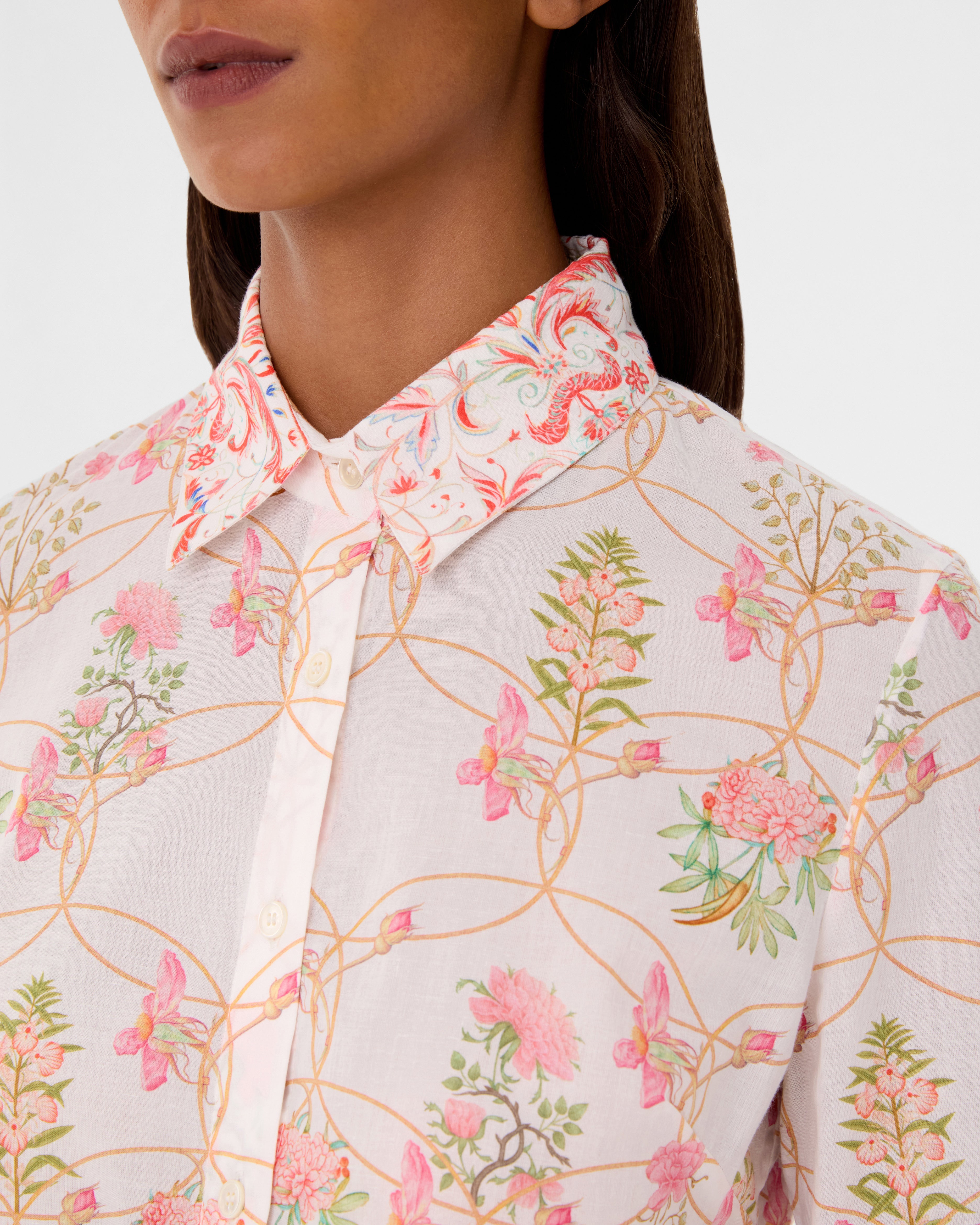 Patricia Shirt in Rose Garden Print