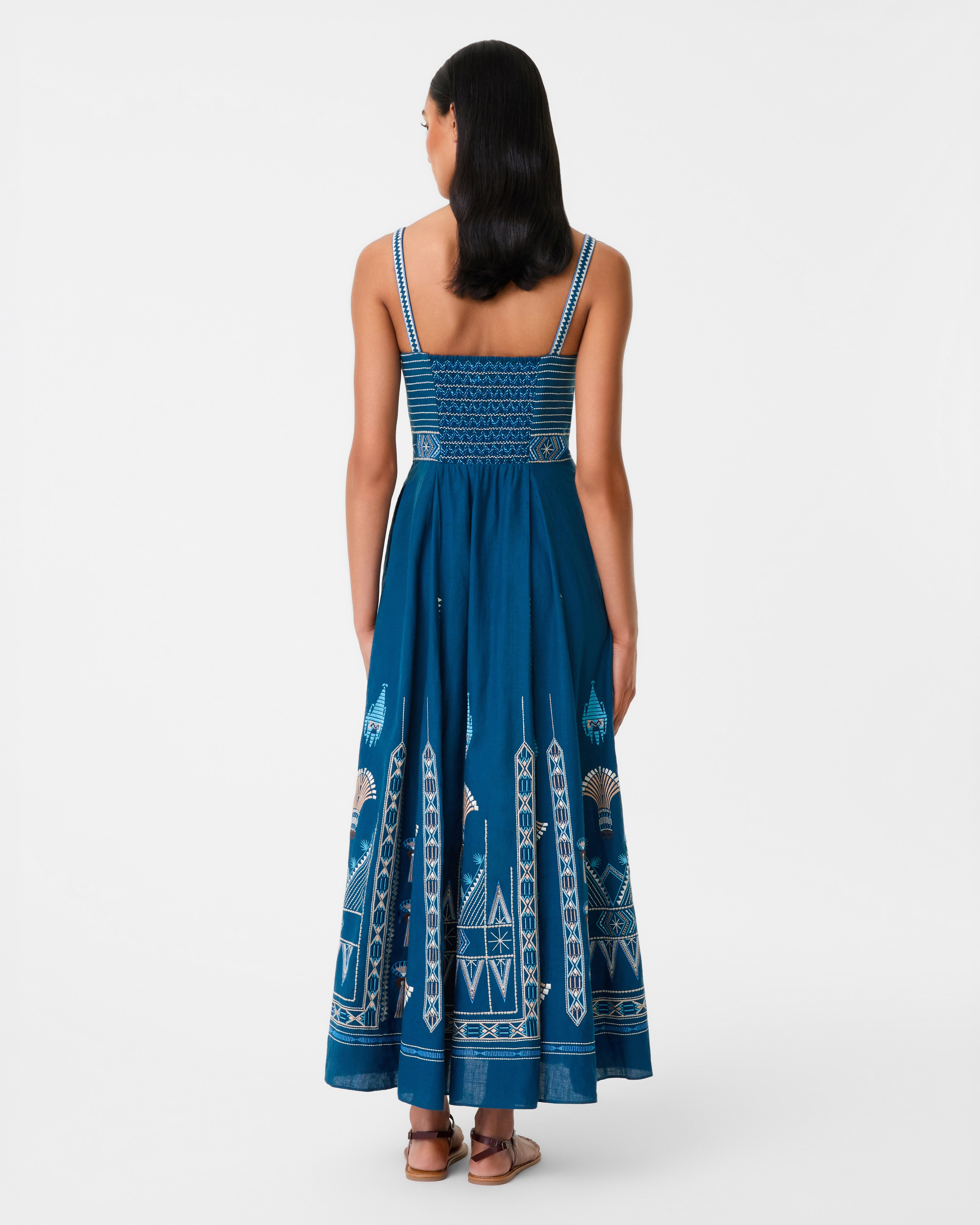 Elida Dress with Ballerina Embroidery