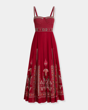 Elida Dress with Ballerina Embroidery
