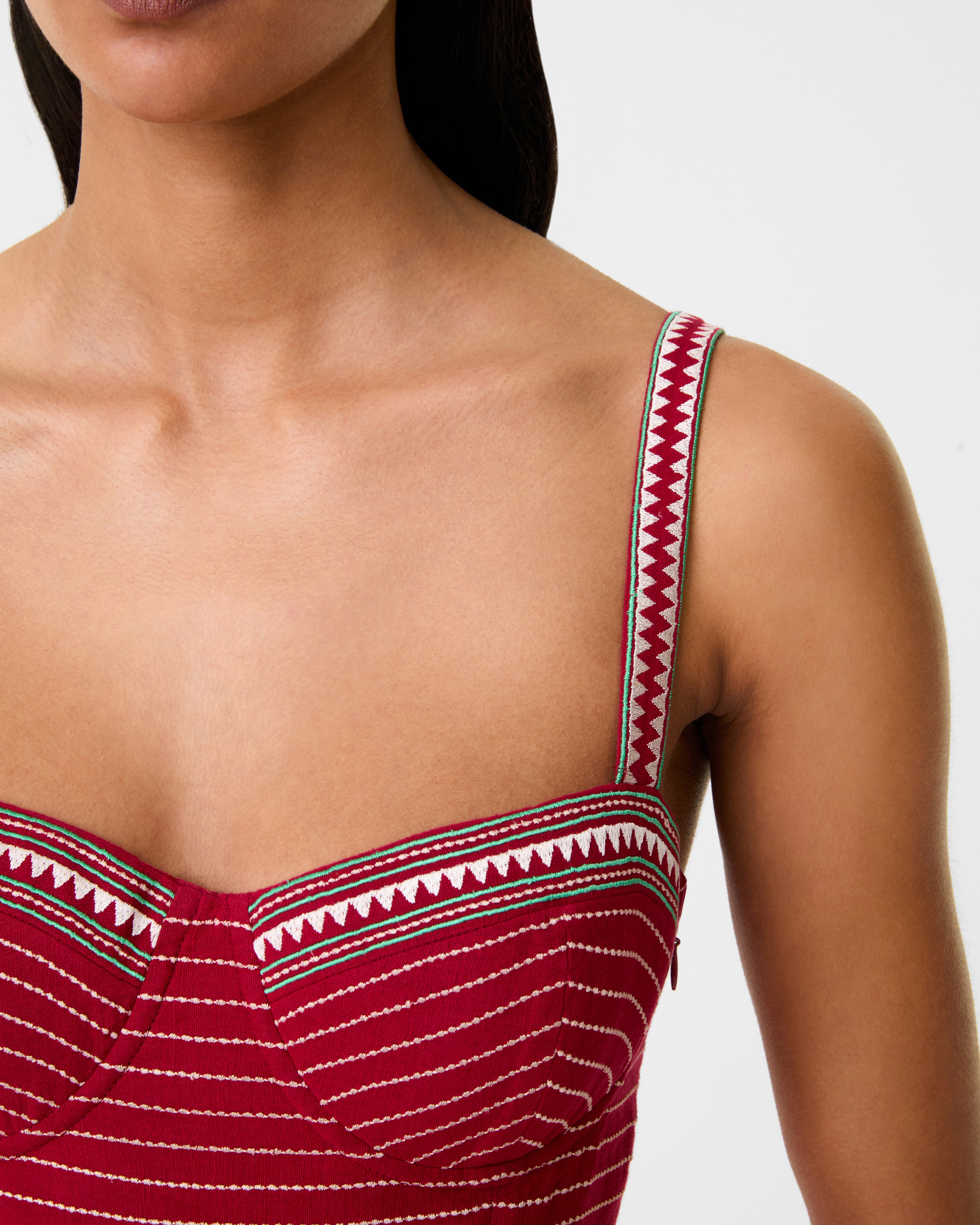 Elida Dress with Ballerina Embroidery