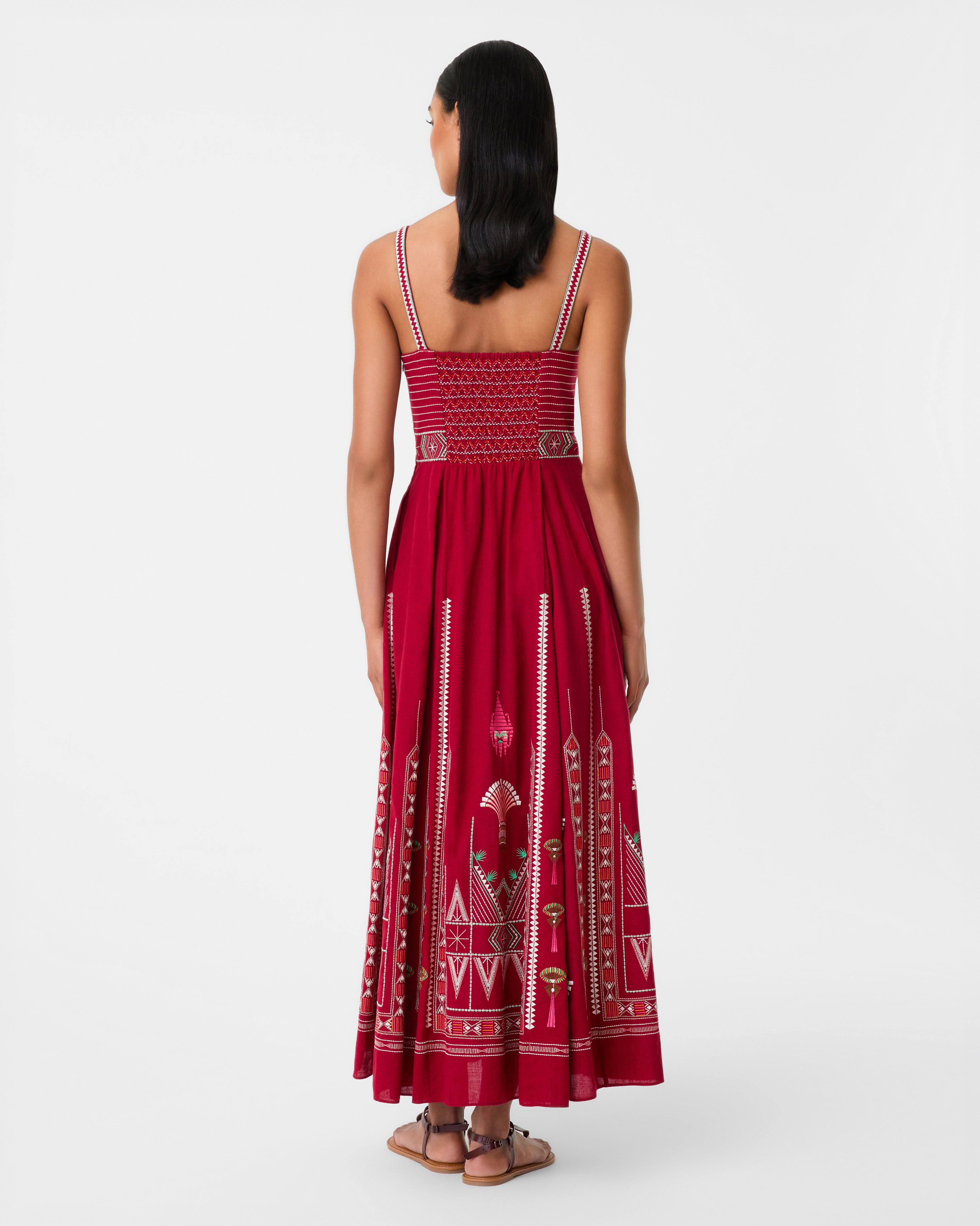 Elida Dress with Ballerina Embroidery