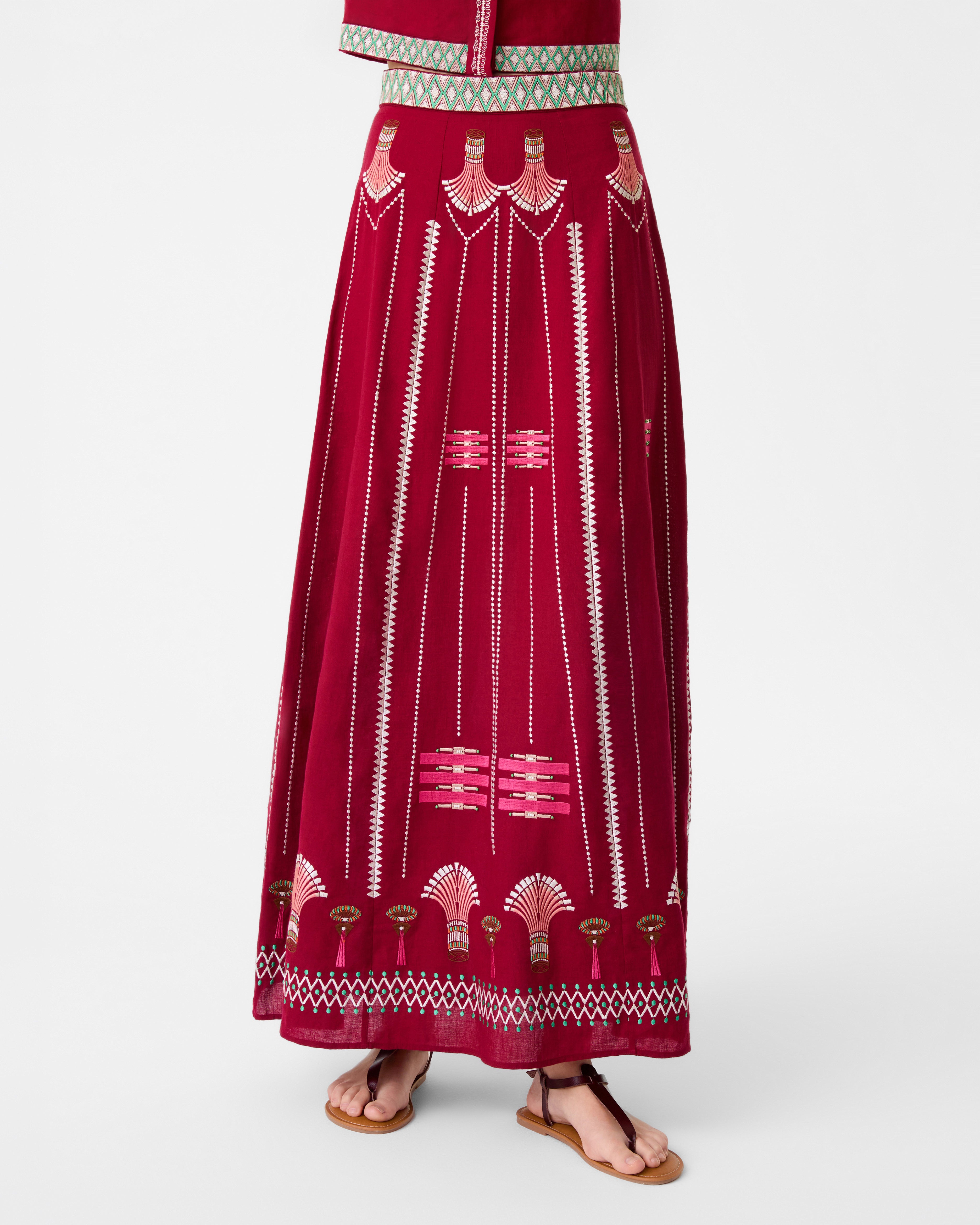 Camille Skirt with Ballerina Embroidery