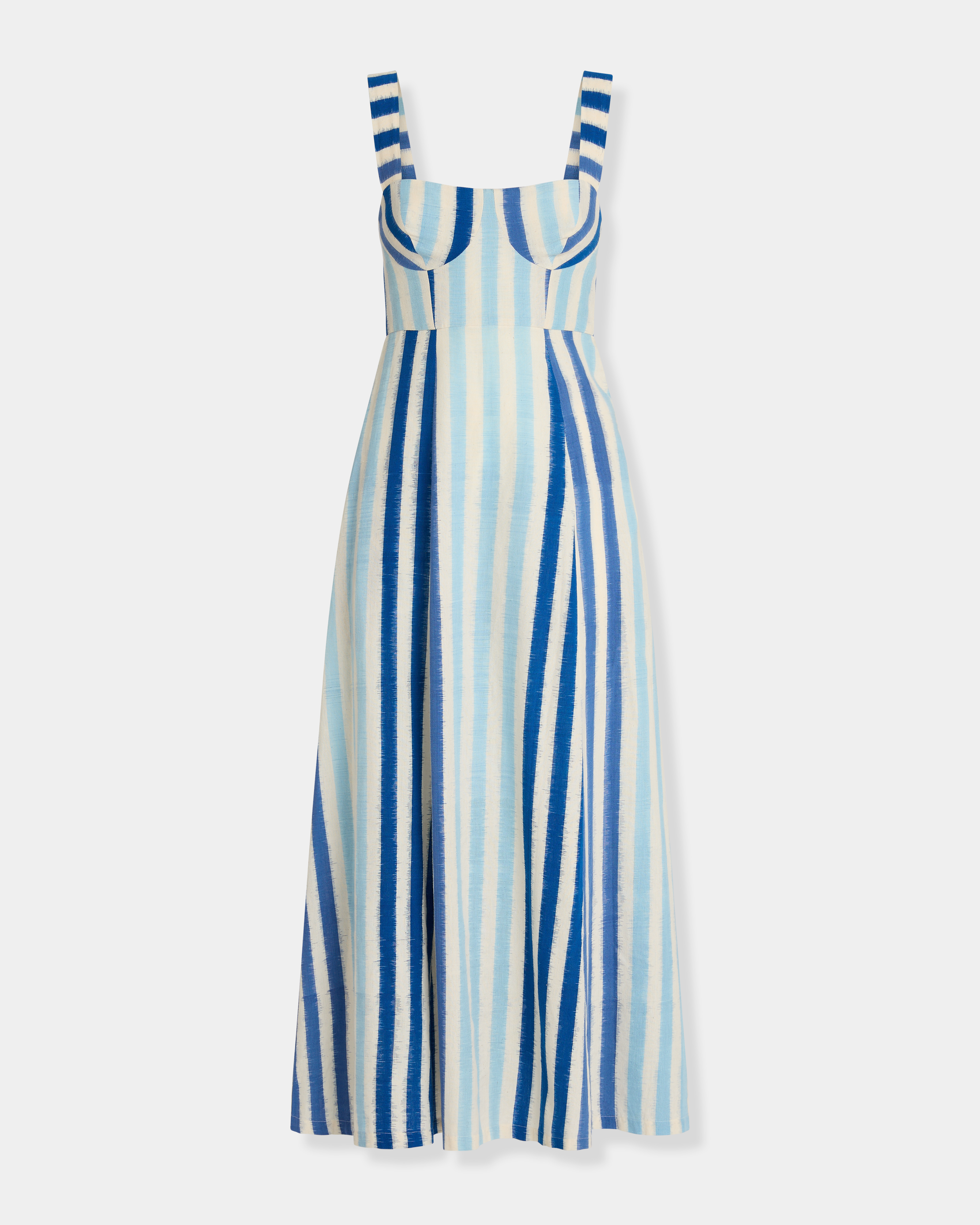Azzurra Dress in Ikat Stripes