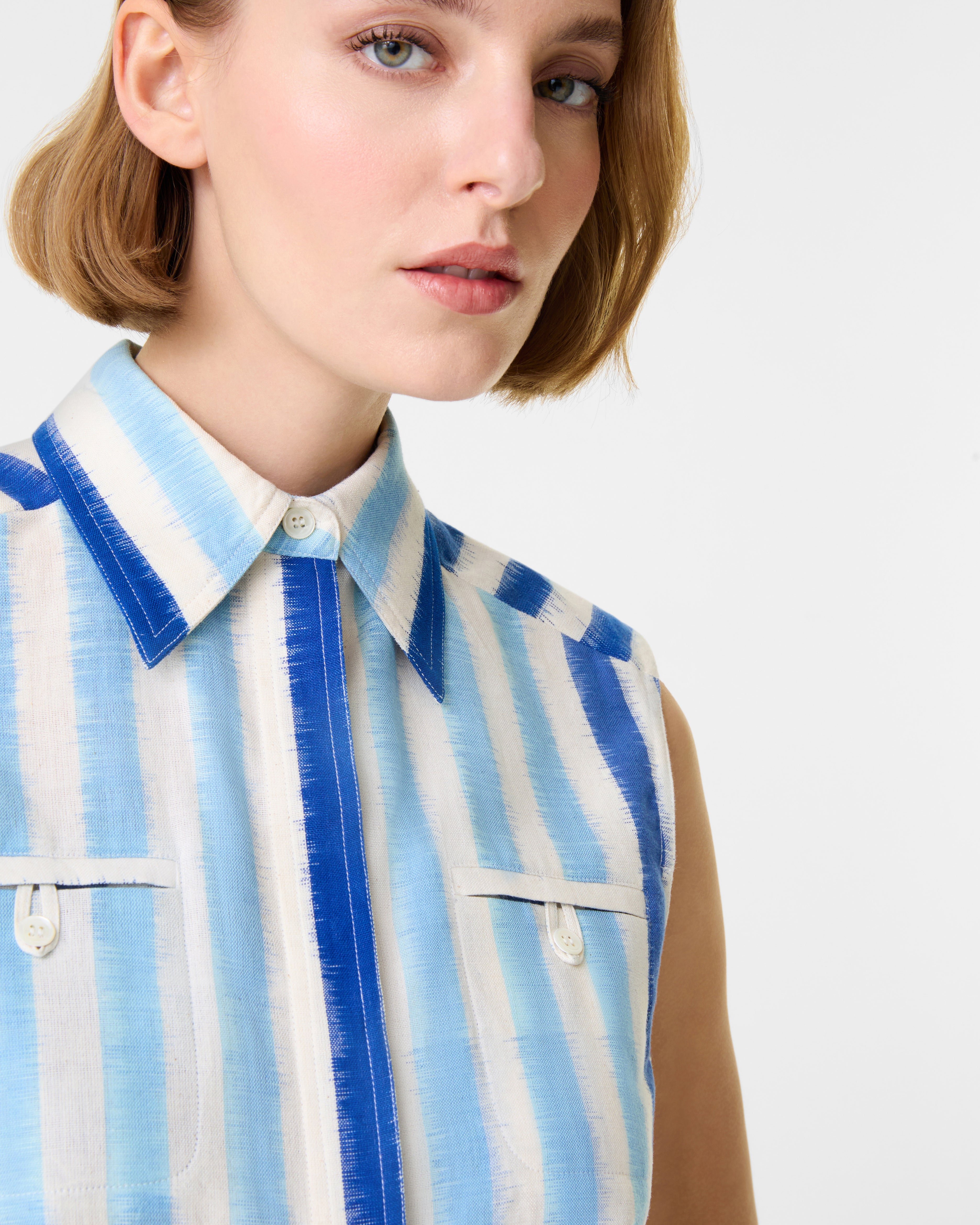 Ylenia Top in Ikat Stripes