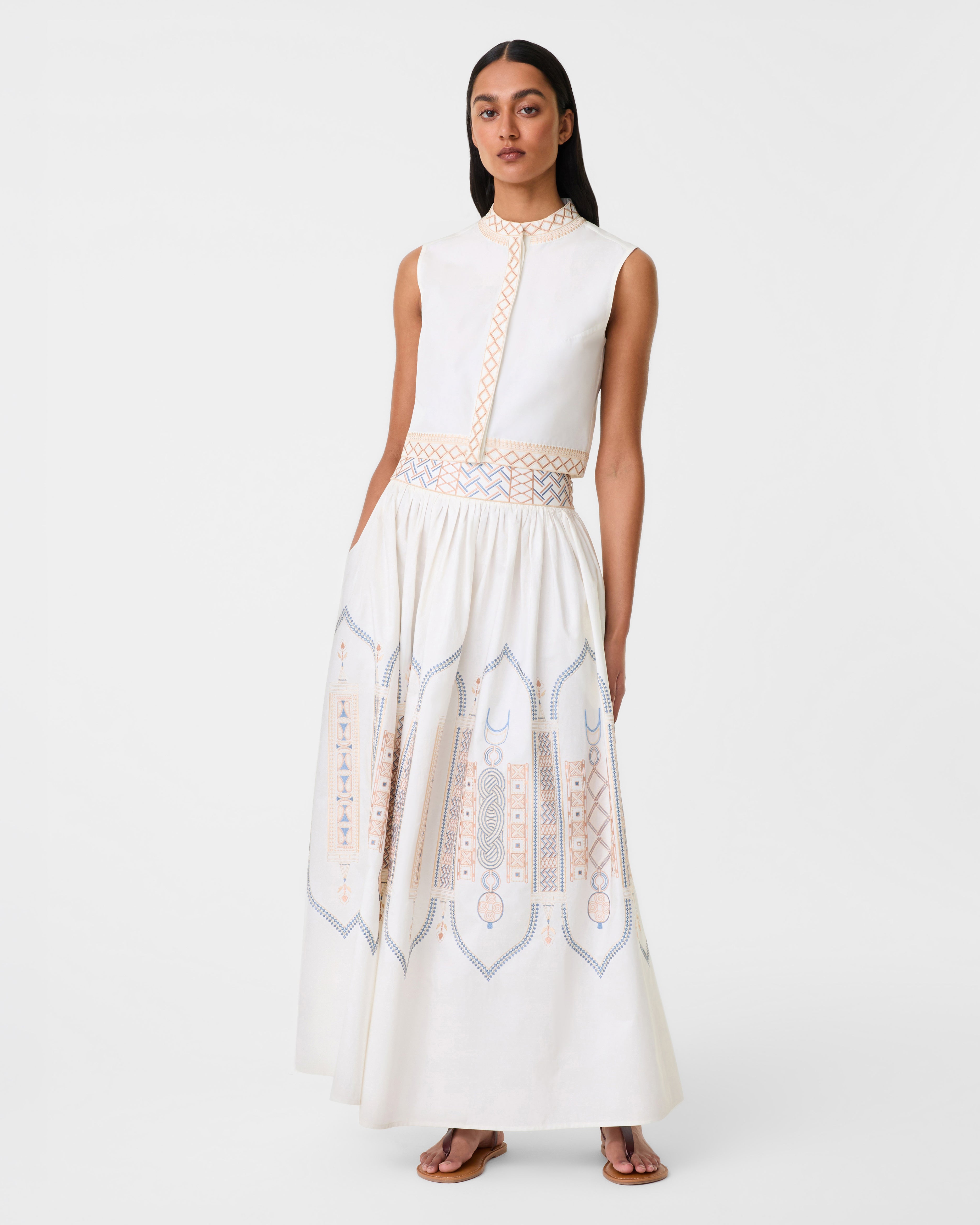 Ombretta Skirt with Lace Embroidery