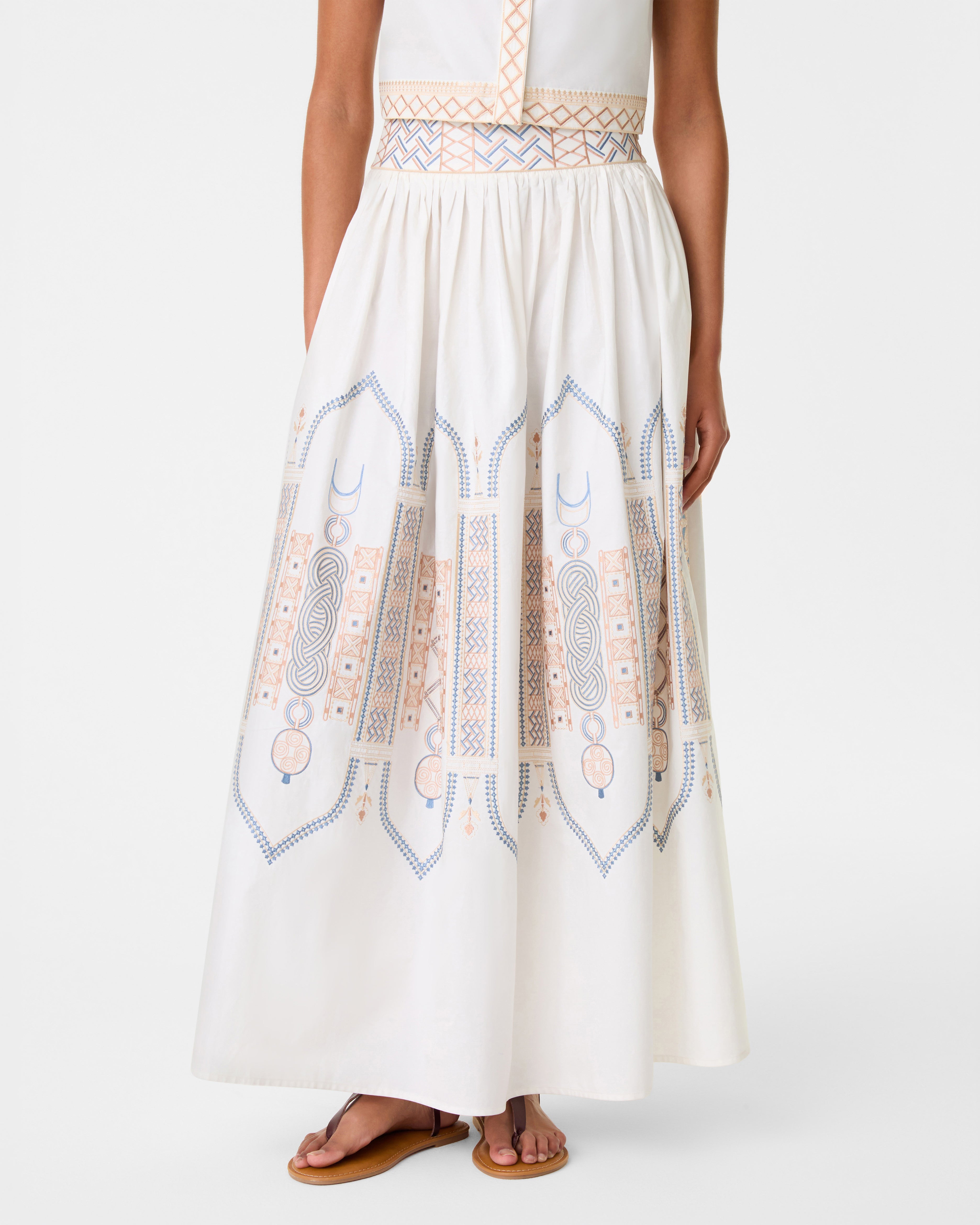 Ombretta Skirt with Lace Embroidery