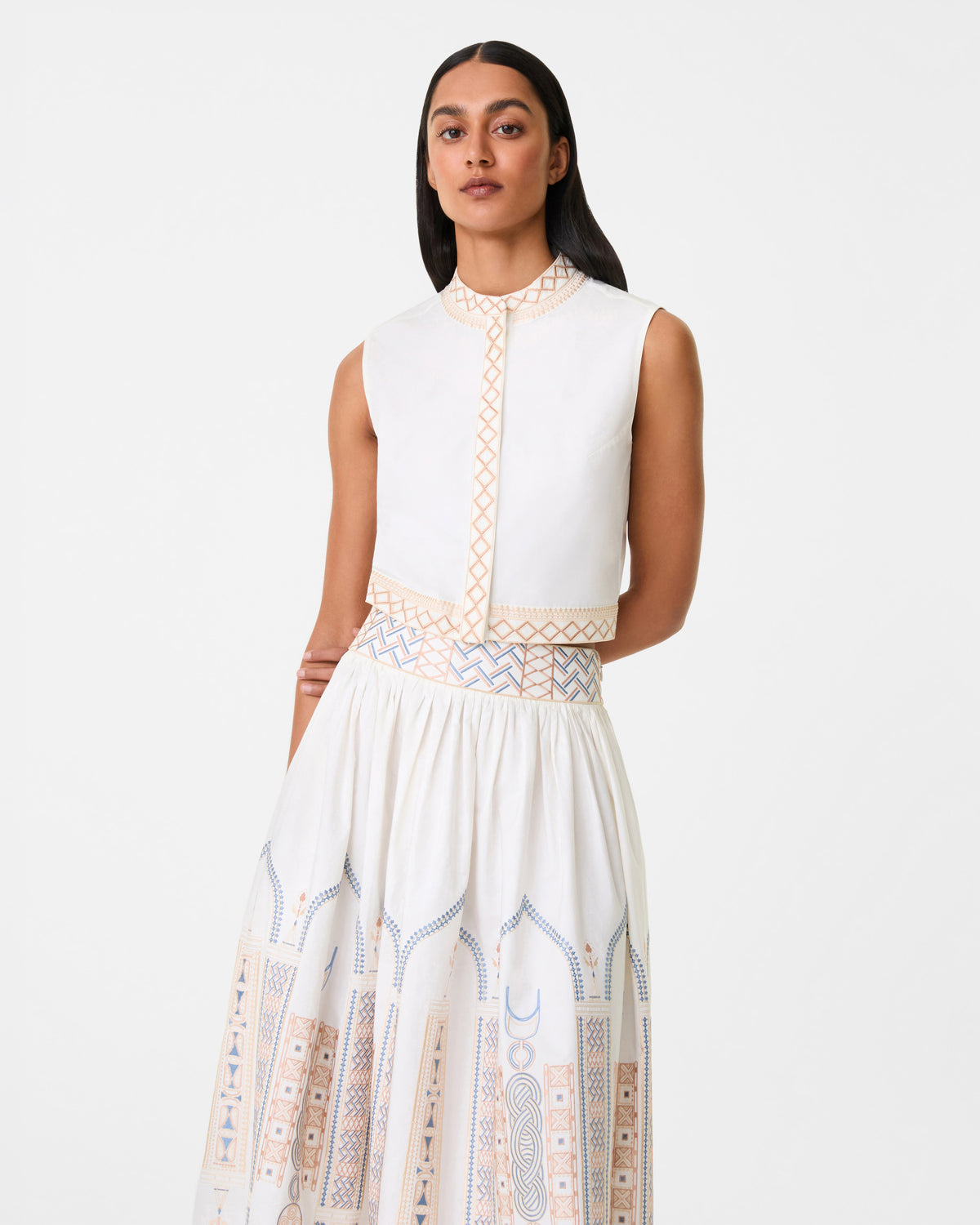 Andorra Top with Lace Embroidery