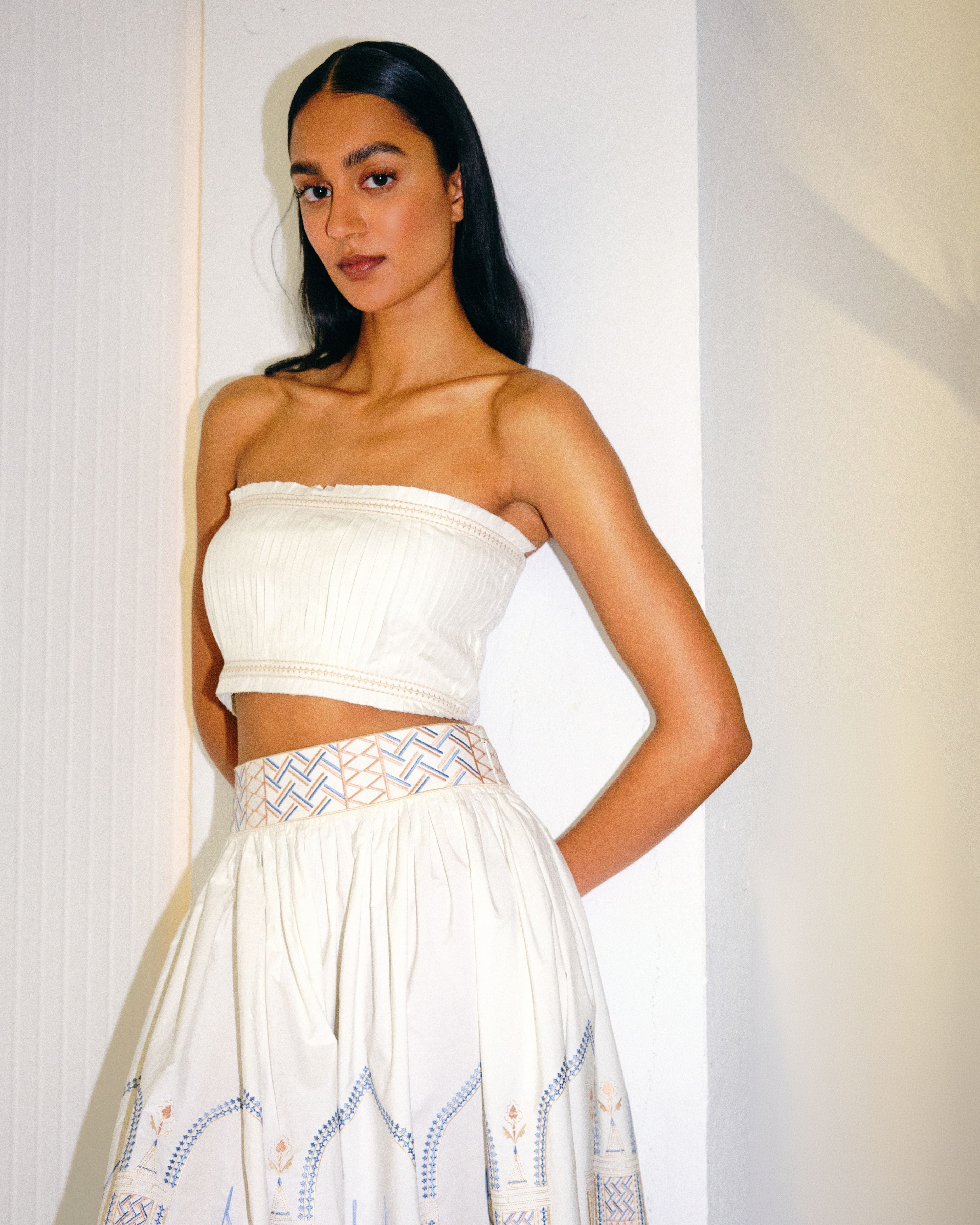 Flavia Top with Lace Embroidery