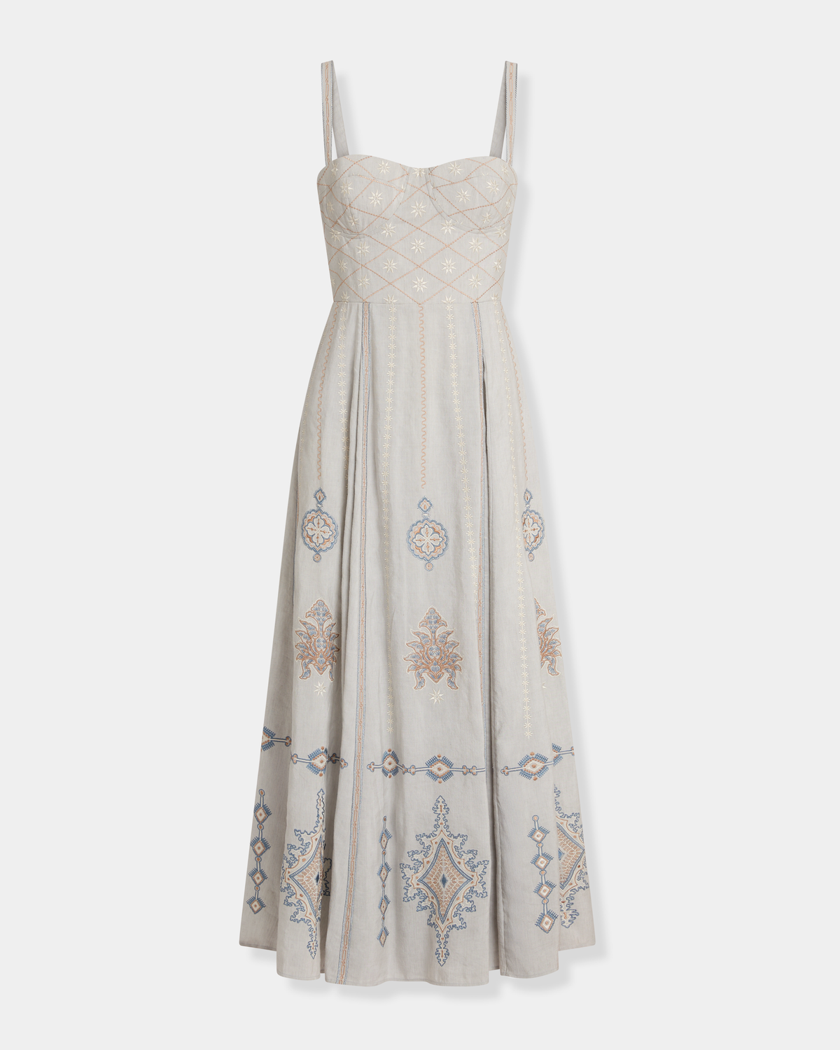 Elida Dress with Meridiana Embroidery
