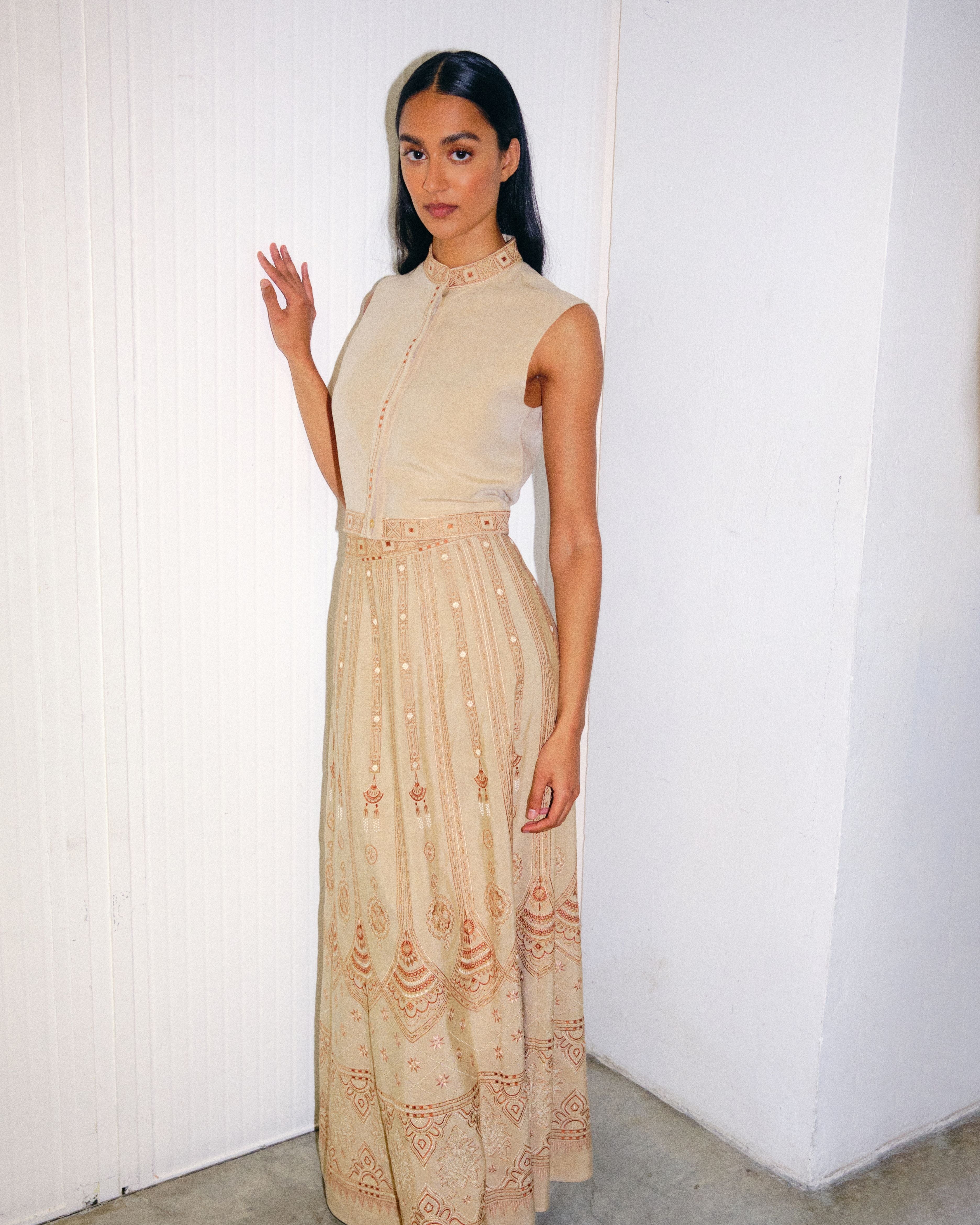 Camille Skirt with Meridiana Embroidery