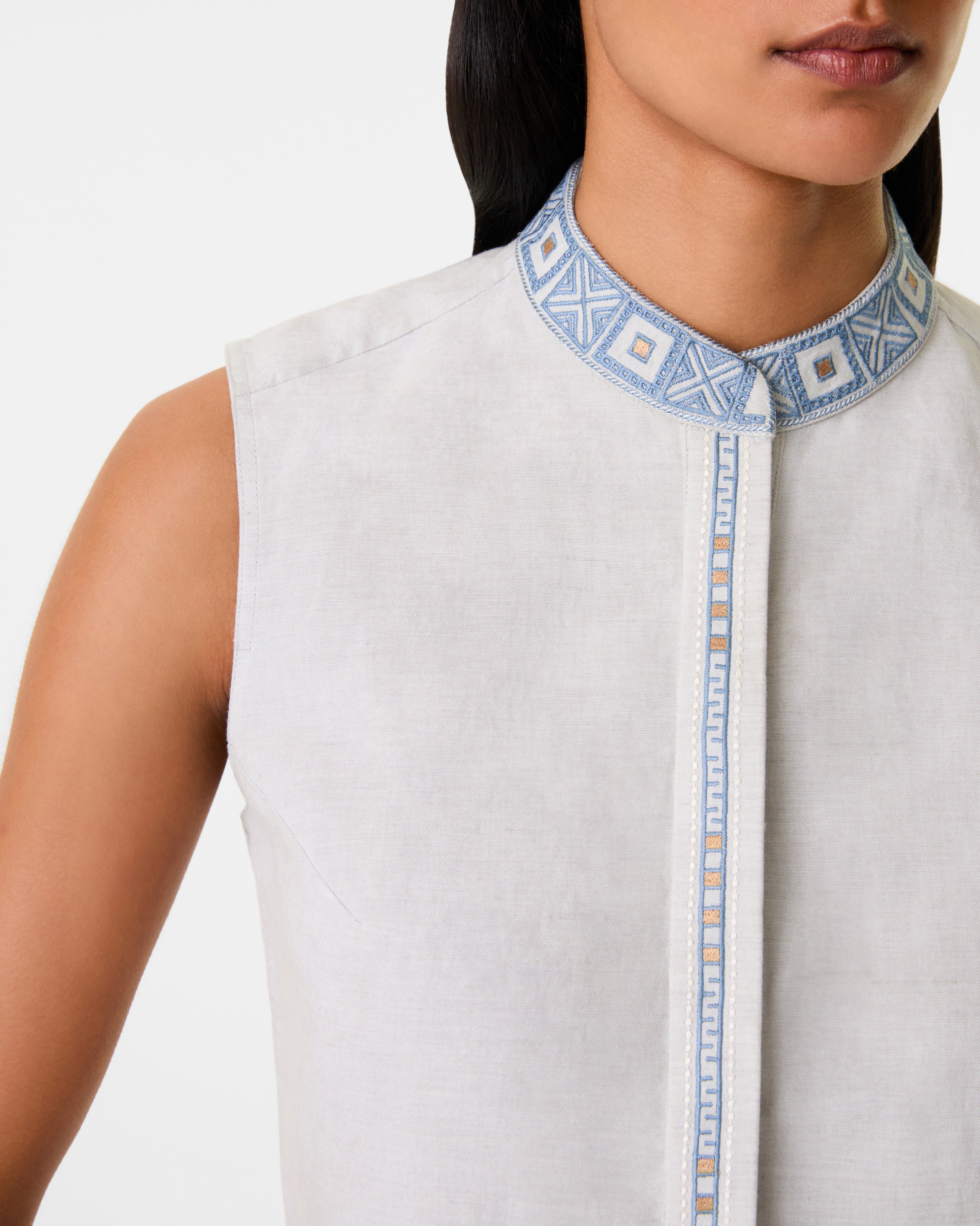 Andorra Top with Meridiana Embroidery