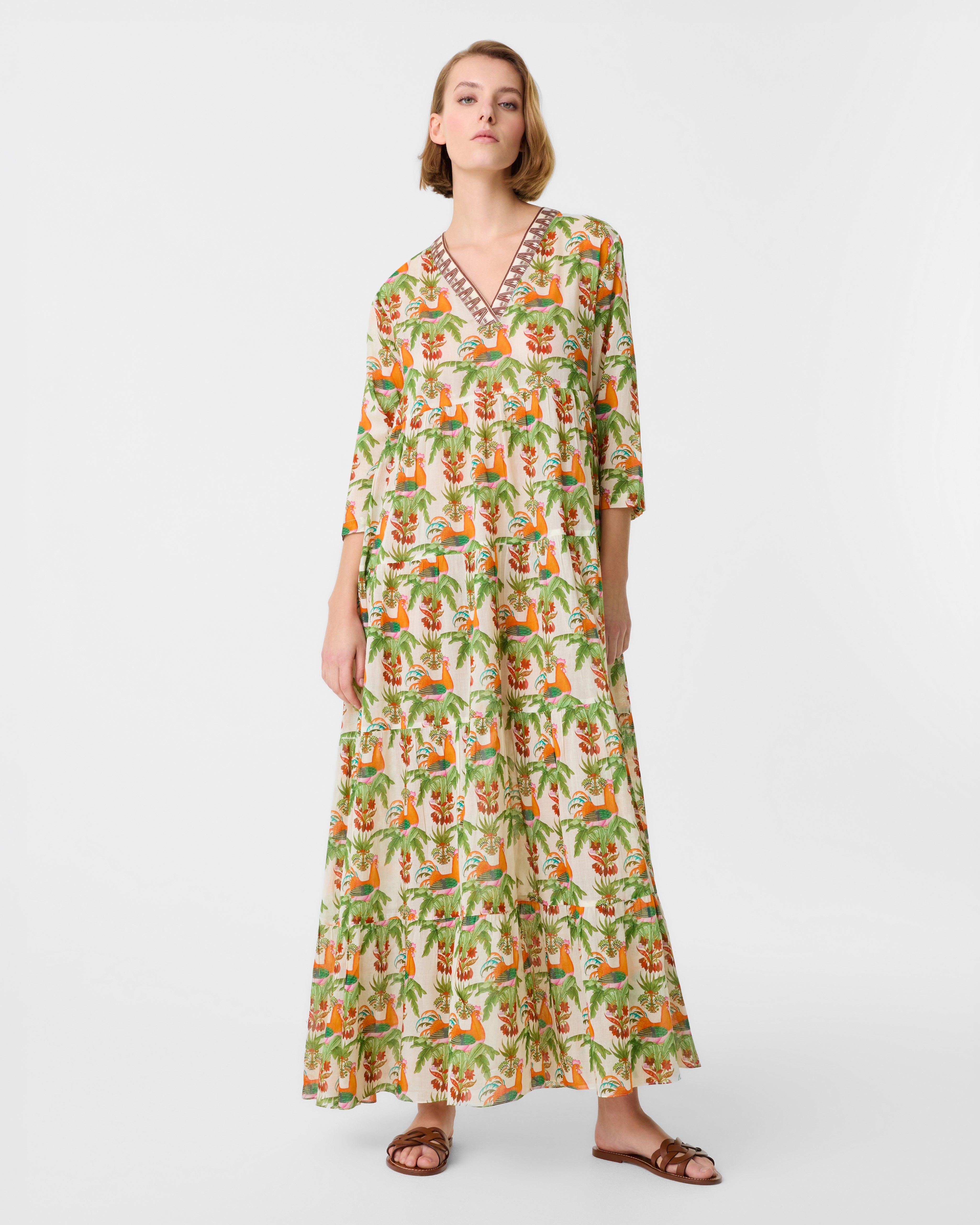 Alba Caftan in Midsummer Print